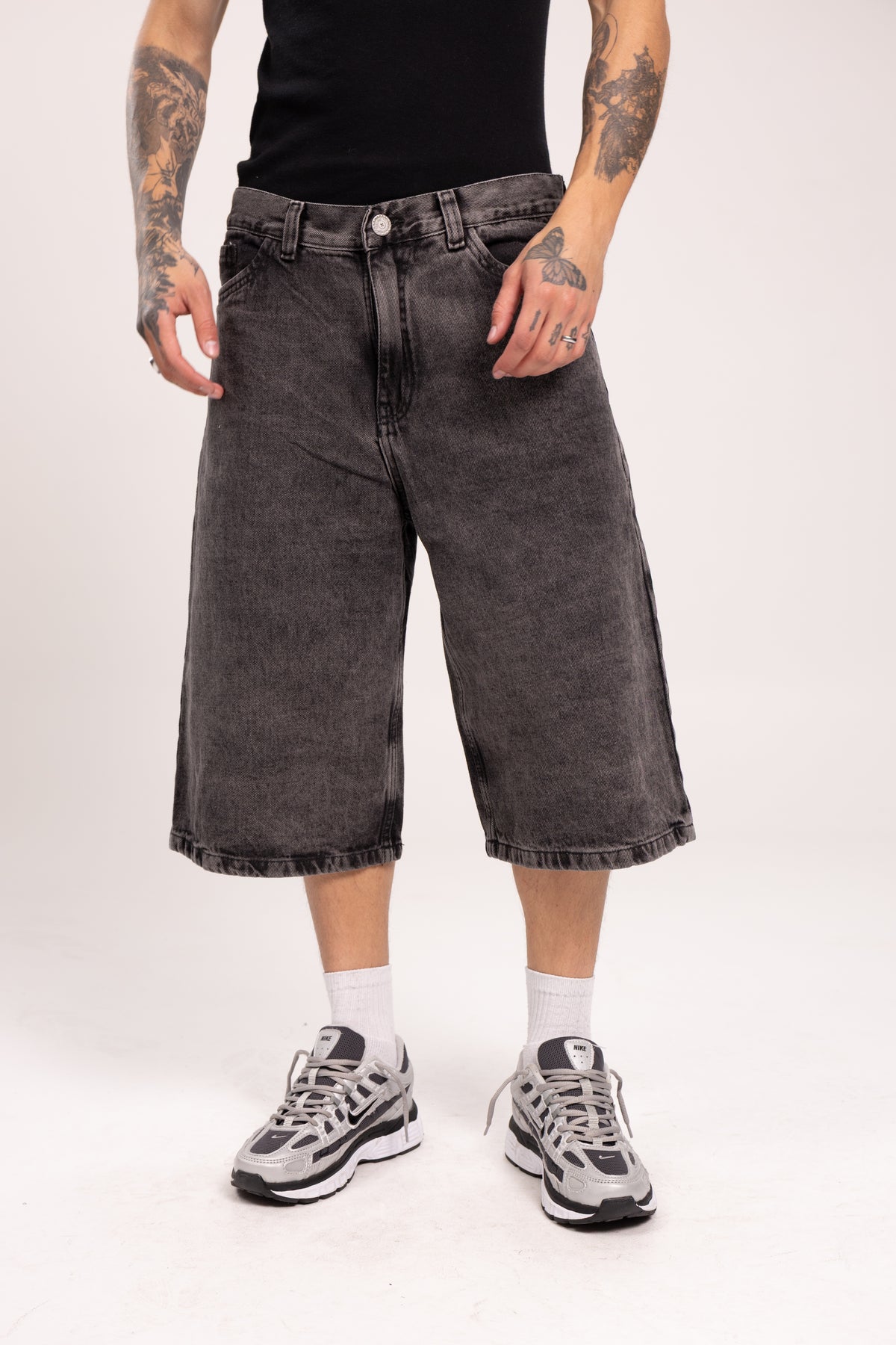 Jorts Baggy Denim para Hombre - Bermudas de Mezclilla