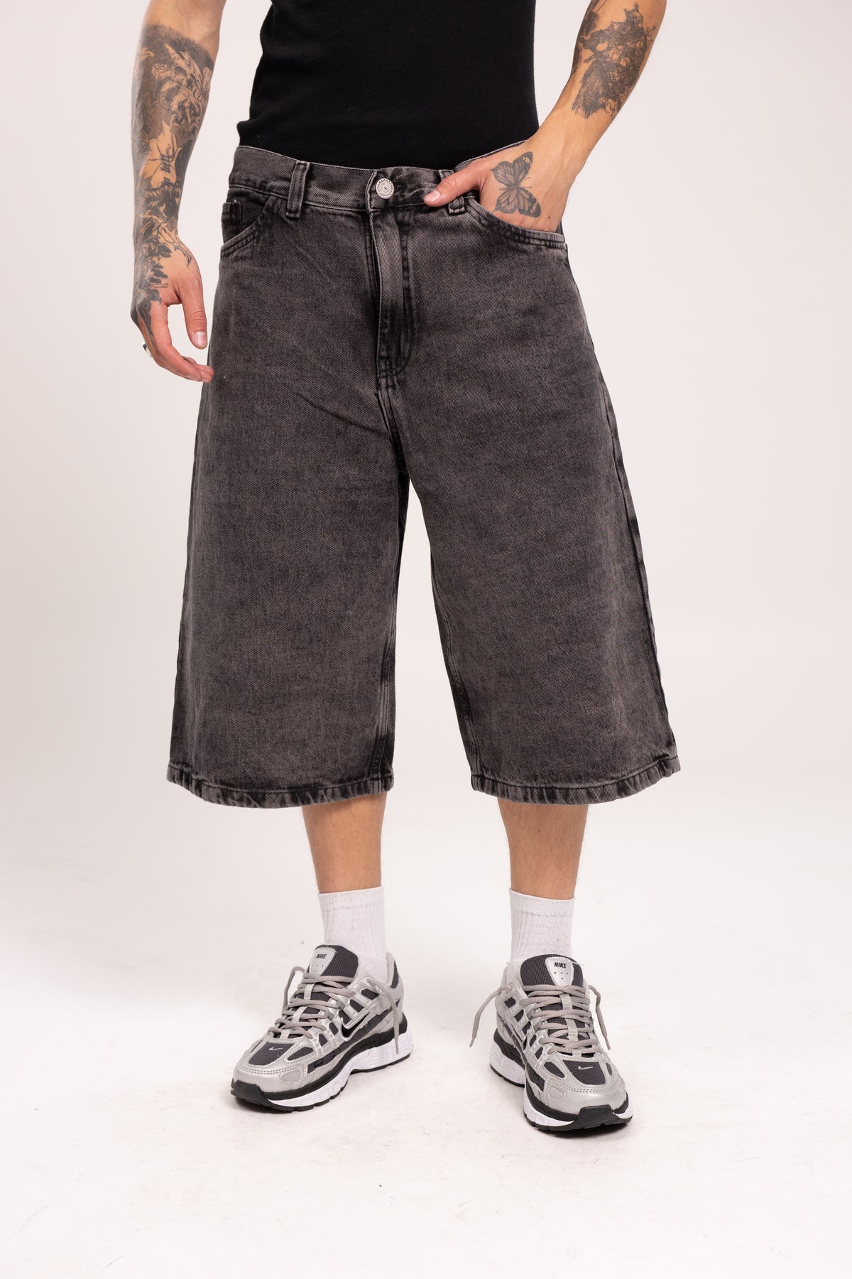 Jorts Baggy Denim para Hombre - Bermudas de Mezclilla