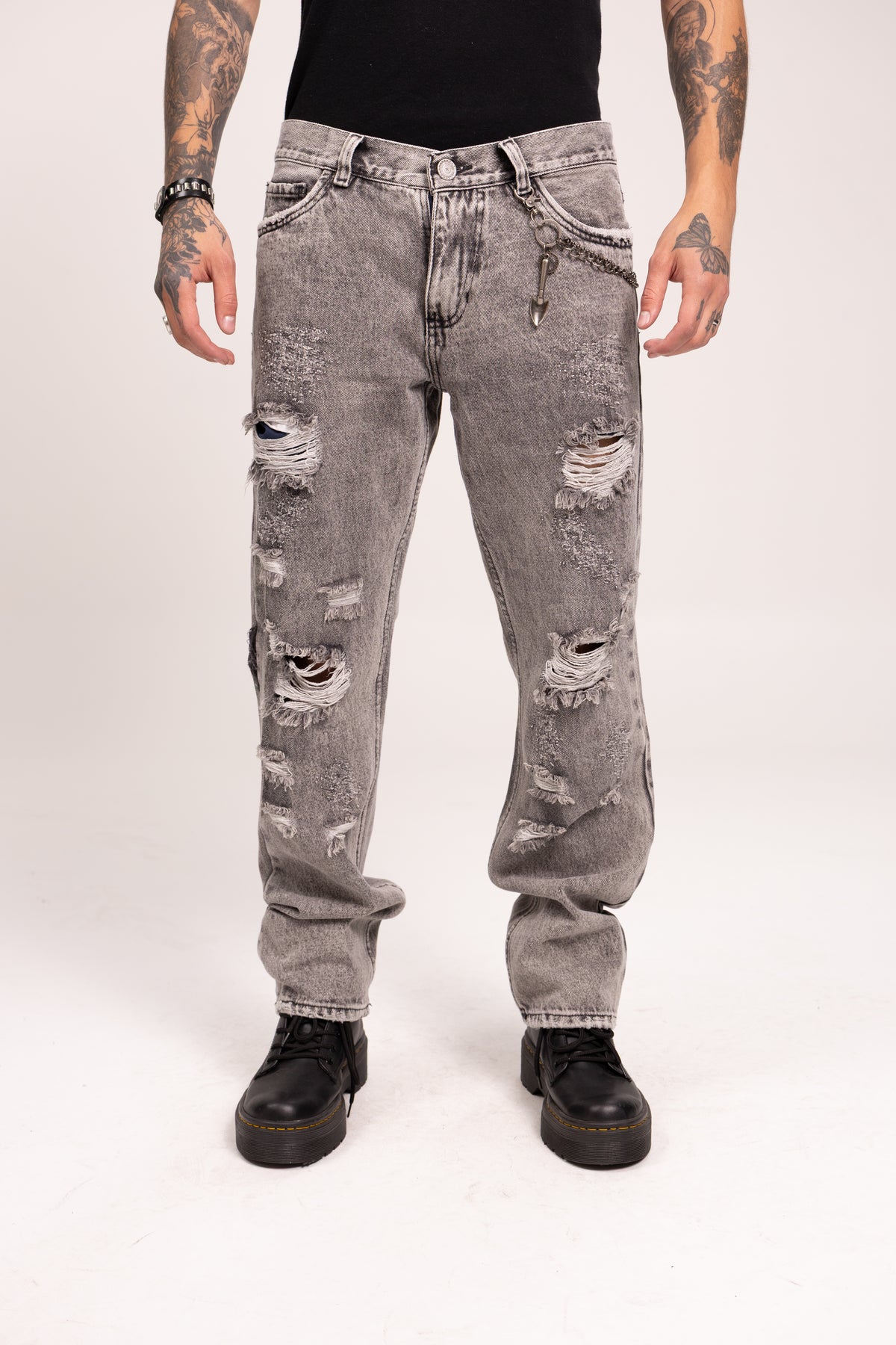 Jean Distressed Ripped para Hombre - Pantalón Baggy con Rotos Grunge Estilo Punk Streetwear