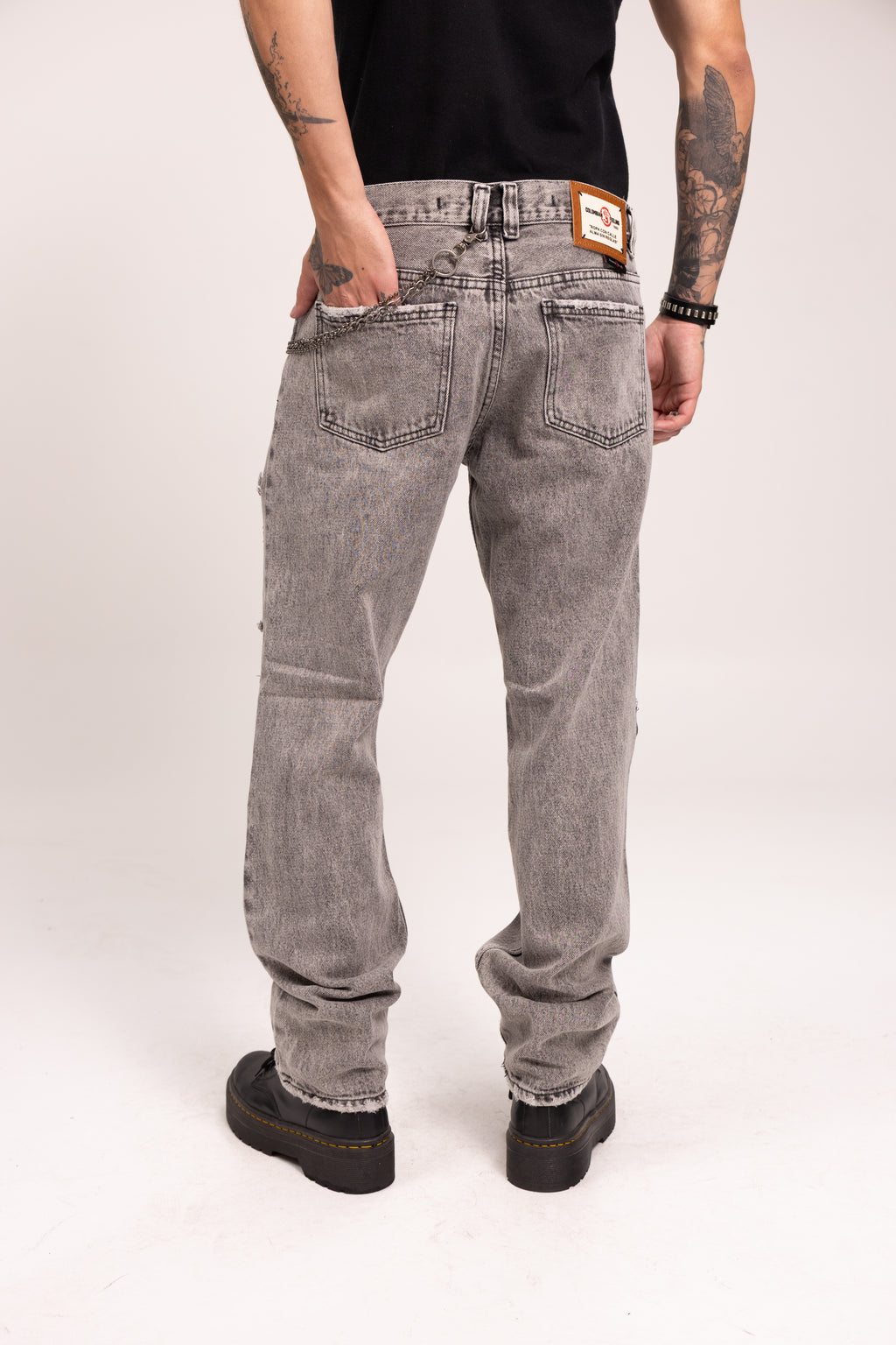 Jean Distressed Ripped para Hombre - Pantalón Baggy con Rotos Grunge Estilo Punk Streetwear