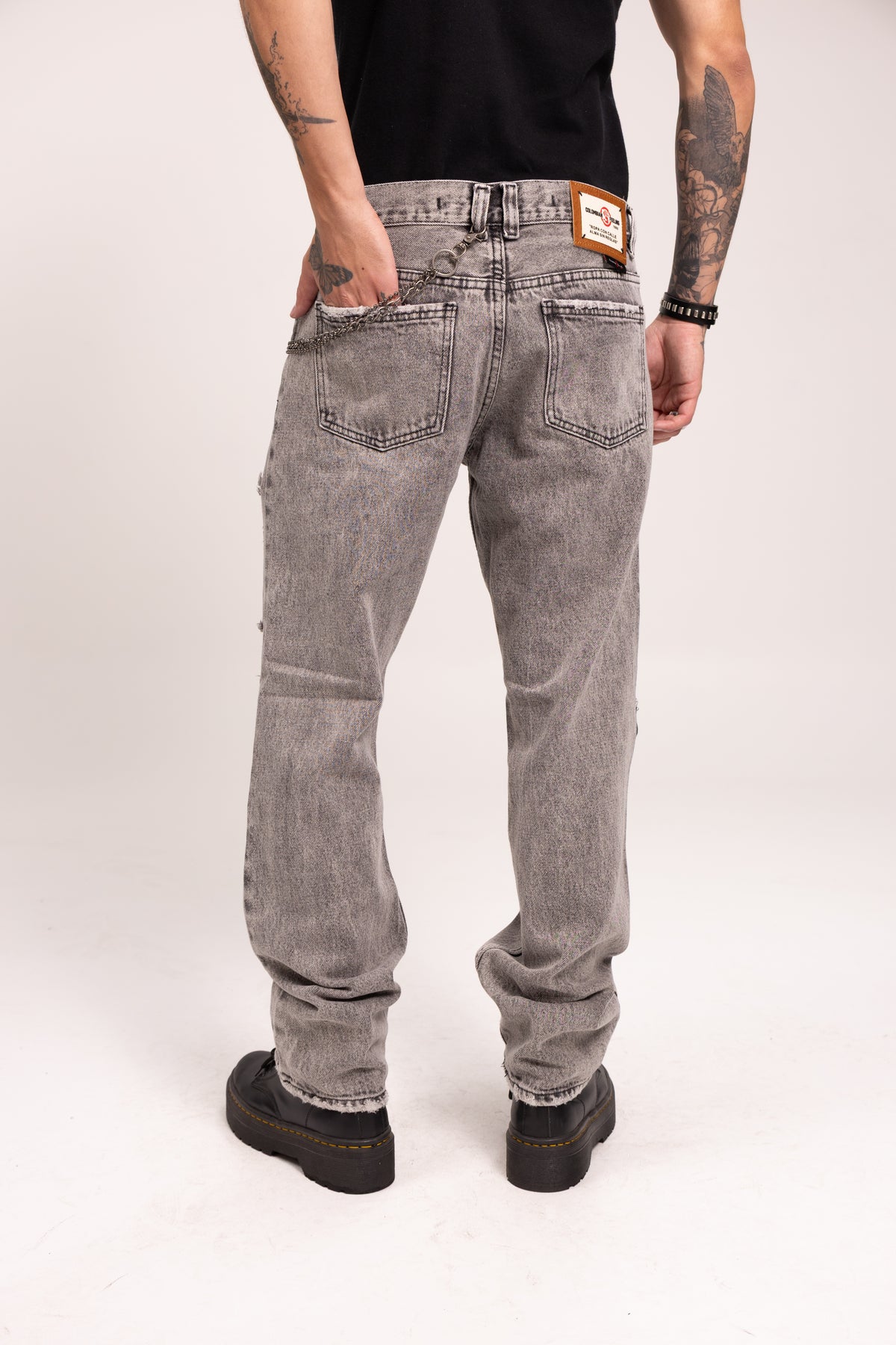 Jean Distressed Ripped para Hombre - Pantalón Baggy con Rotos Grunge Estilo Punk Streetwear