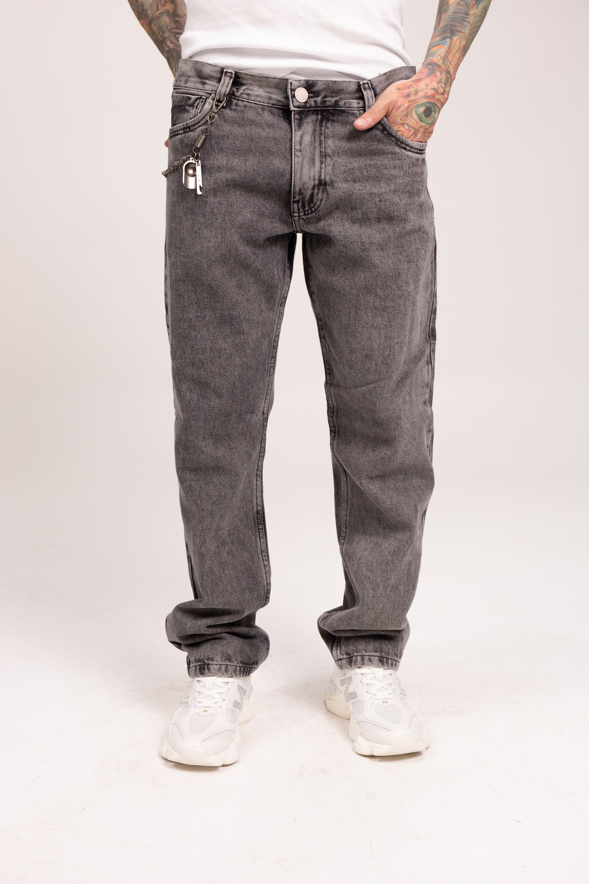Jean Relaxed Fit para Hombre - Pantalón Denim  Sólido de Talle Cómodo Estilo Darkwear Urbano