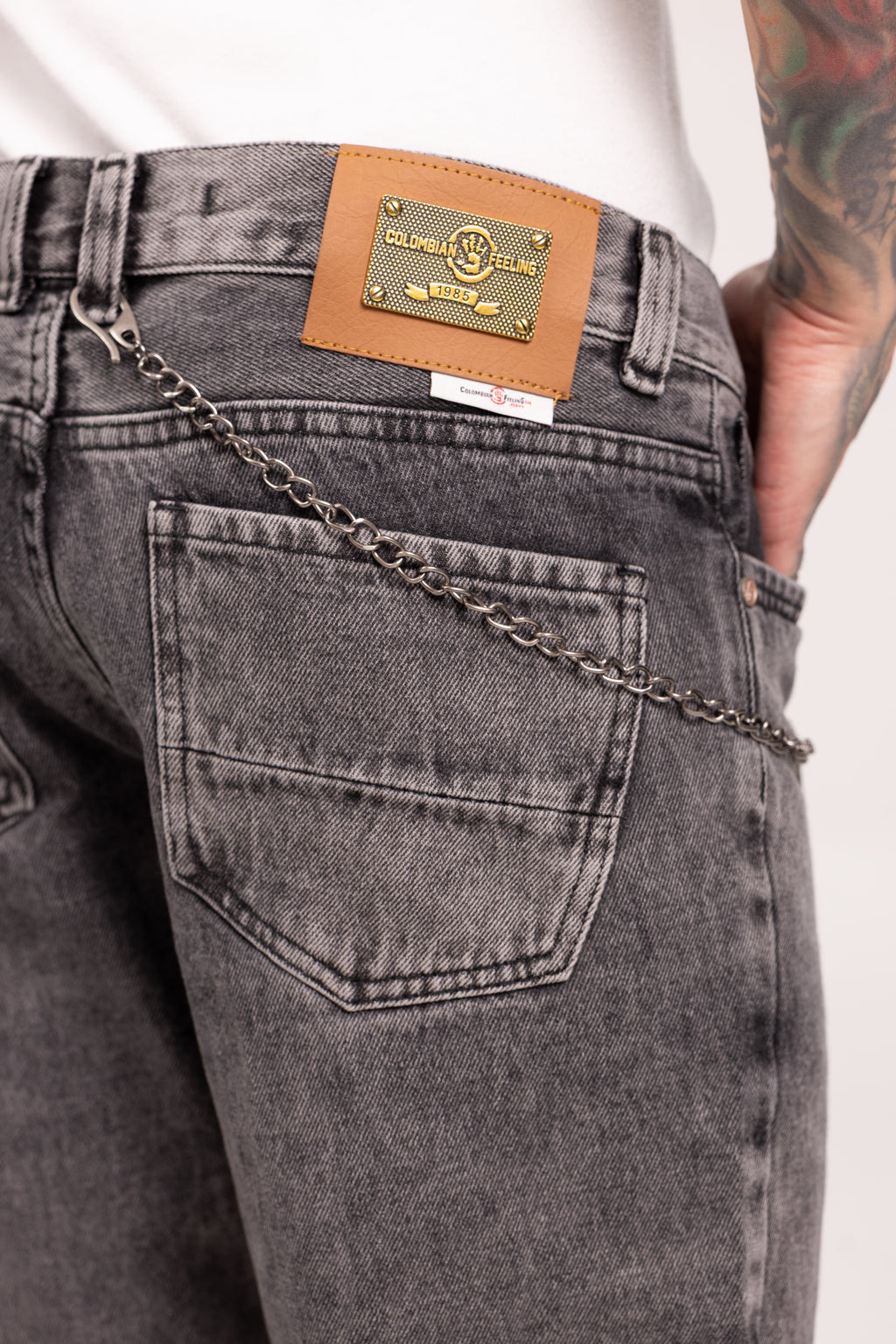 Jean Relaxed Fit para Hombre - Pantalón Denim  Sólido de Talle Cómodo Estilo Darkwear Urbano