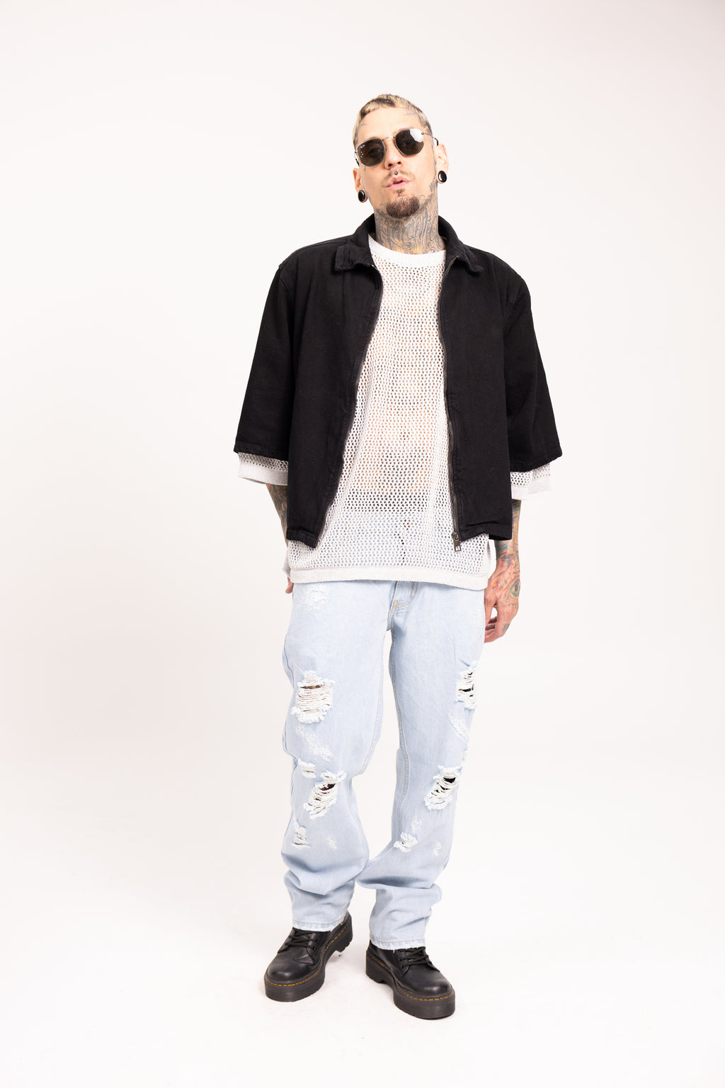 Jean Relaxed Fit Destroyer para Hombre - Pantalón Denim Roto con Desgastes Estilo Grunge Streetwear