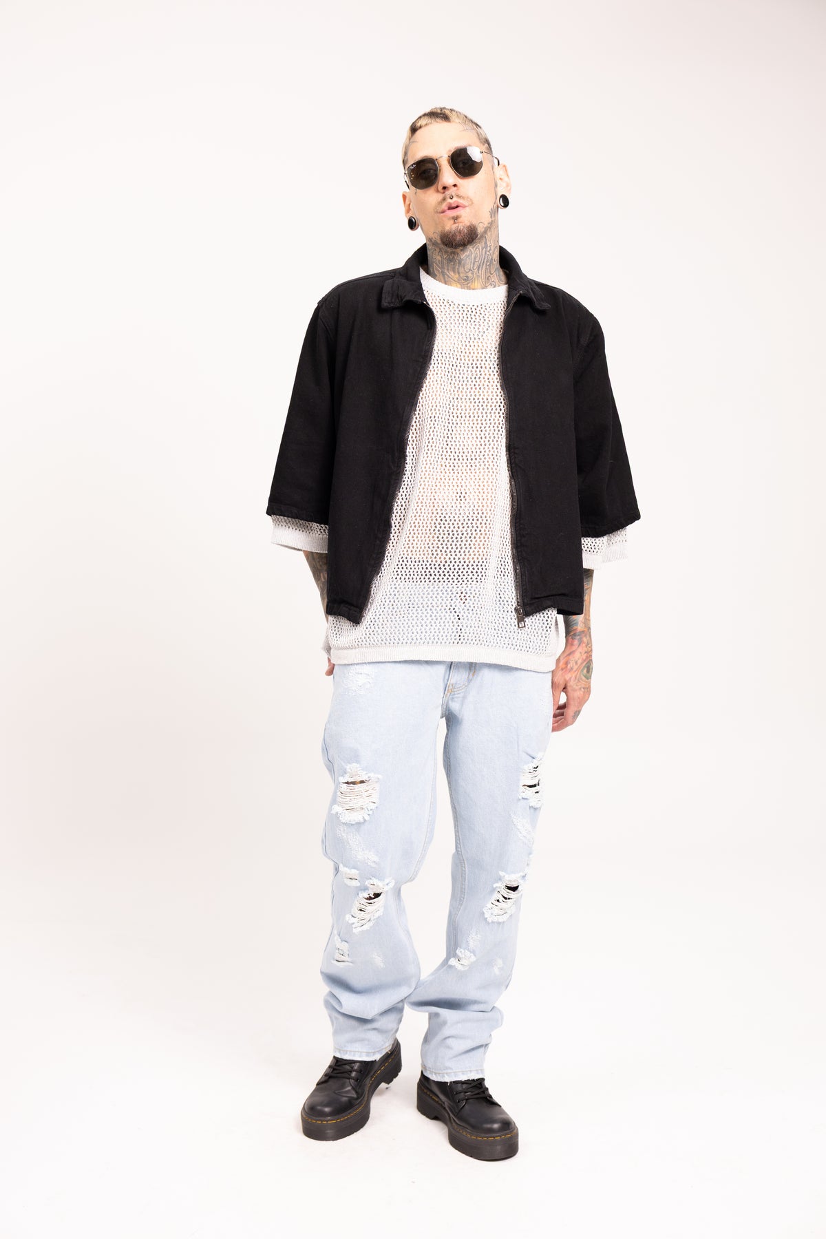 Jean Relaxed Fit Destroyer para Hombre - Pantalón Denim Roto con Desgastes Estilo Grunge Streetwear