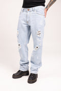 Jean Relaxed Fit Destroyer para Hombre - Pantalón Denim Roto con Desgastes Estilo Grunge Streetwear