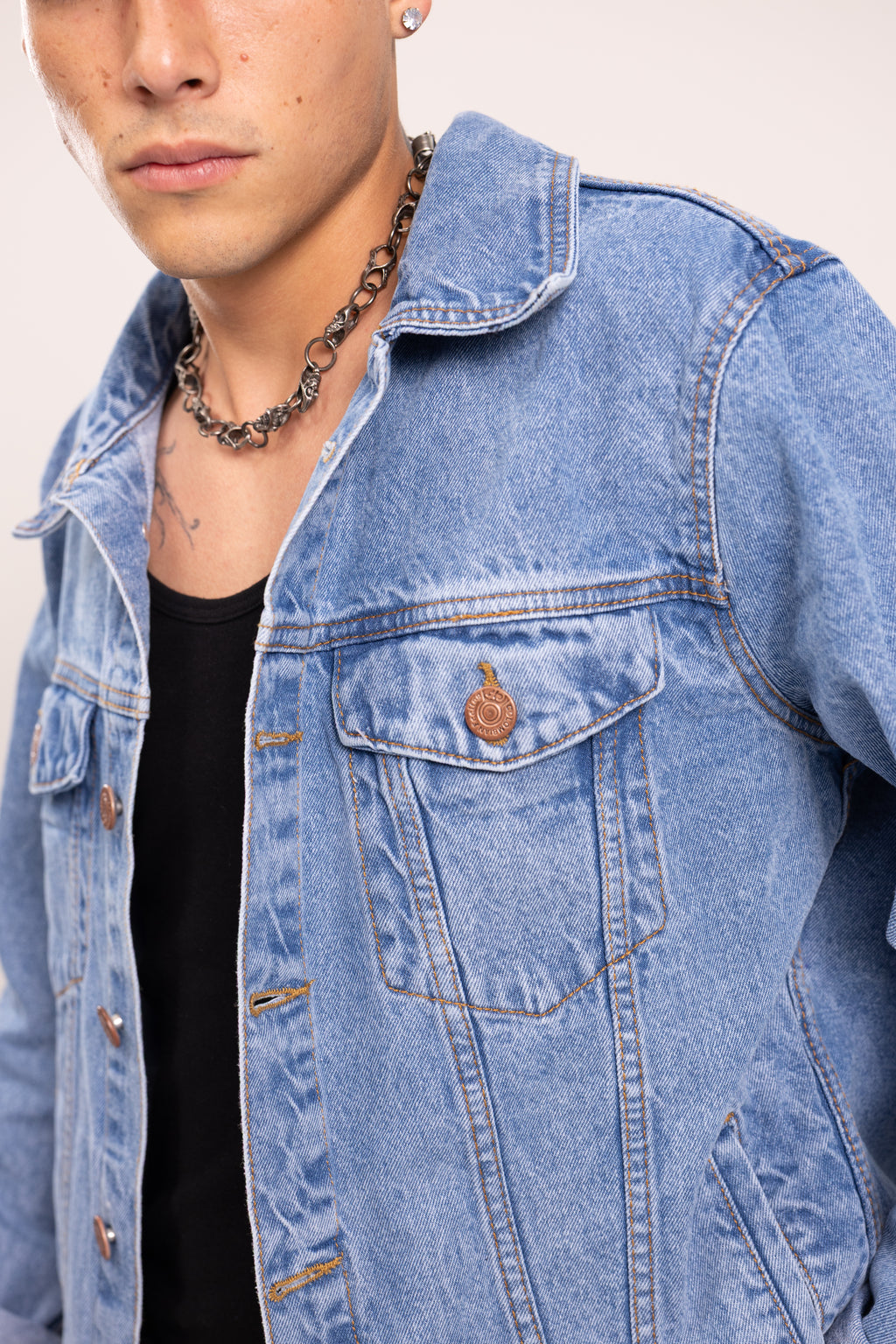 Chaqueta Denim para Hombre - Cazadora de Mezclilla Oversize Lavado Clásico Trucker Jacket