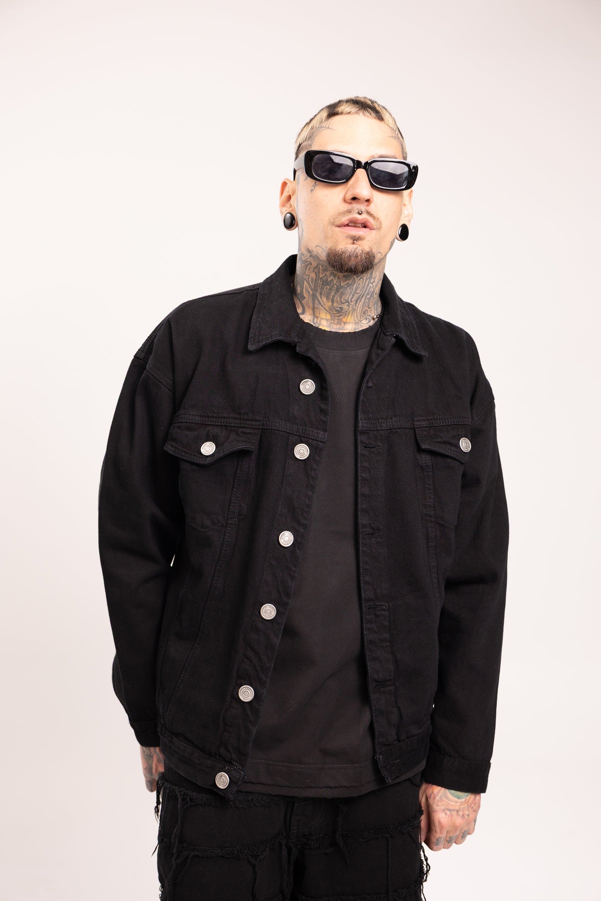 Chaqueta Denim para Hombre - Cazadora de Mezclilla Oversize Gris Carbón Estilo Streetwear