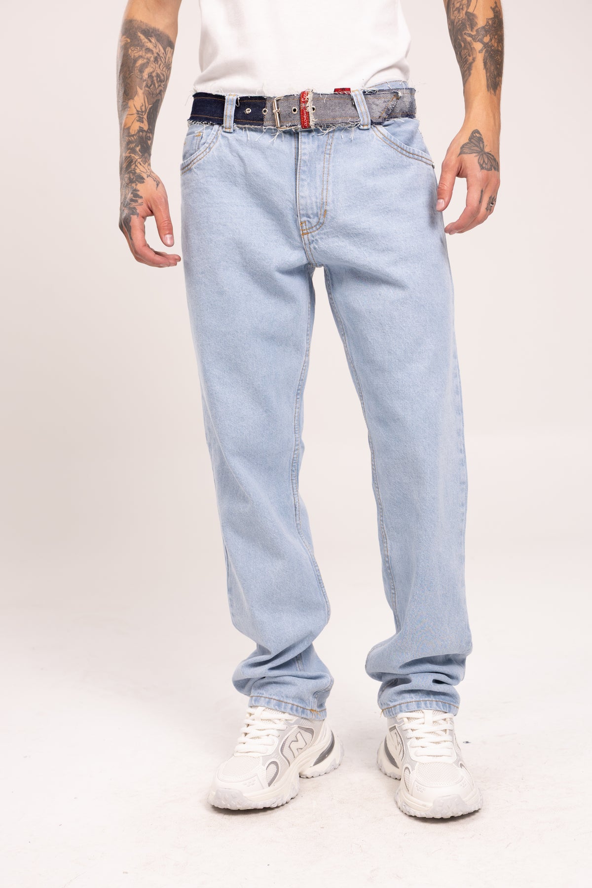 Jean Azul Estándar/Relaxed Fit para Hombre - Pantalón Denim Azul Medio de Talle Cómodo Estilo Urbano