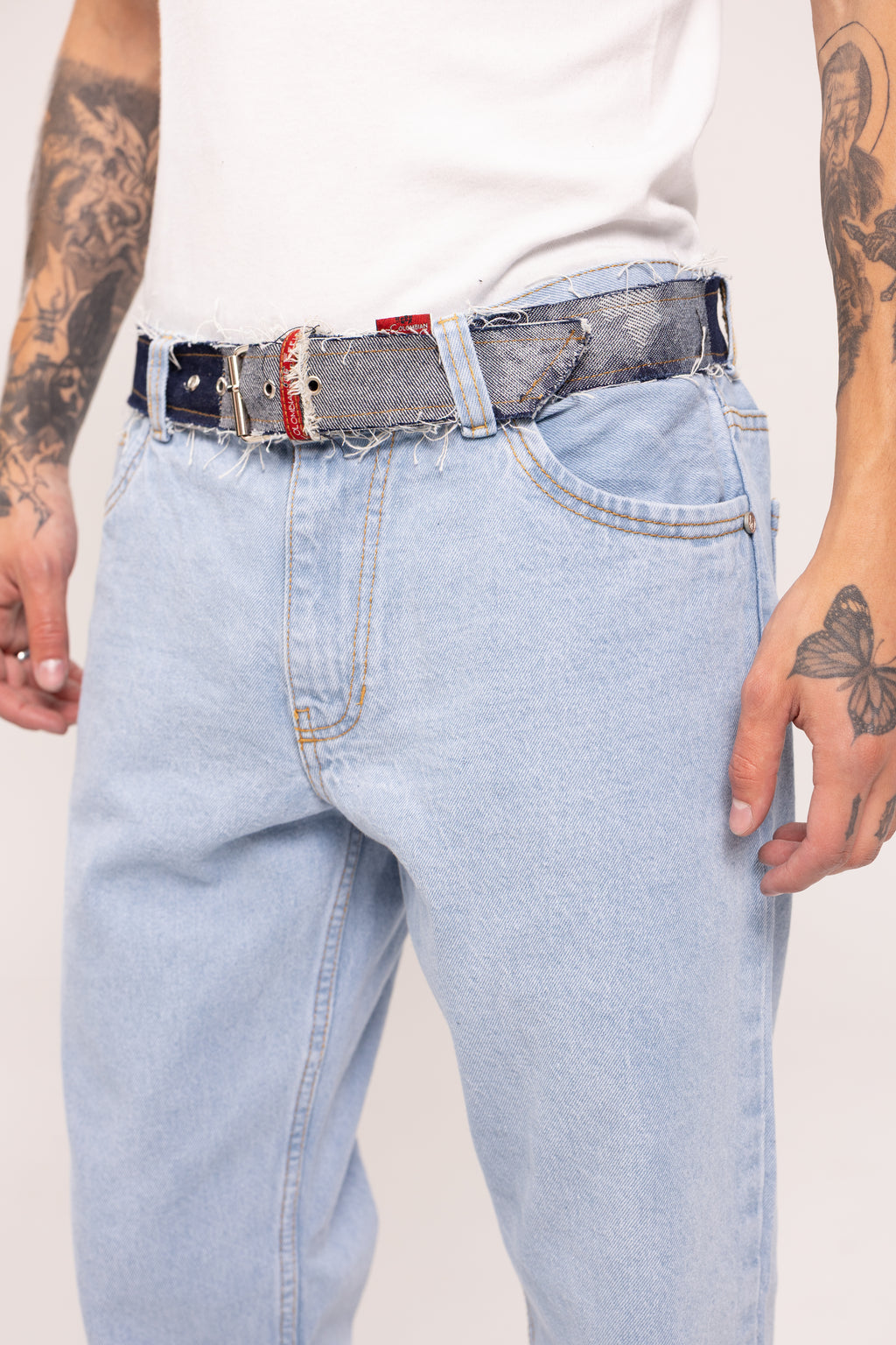 Jean Azul Estándar/Relaxed Fit para Hombre - Pantalón Denim Azul Medio de Talle Cómodo Estilo Urbano