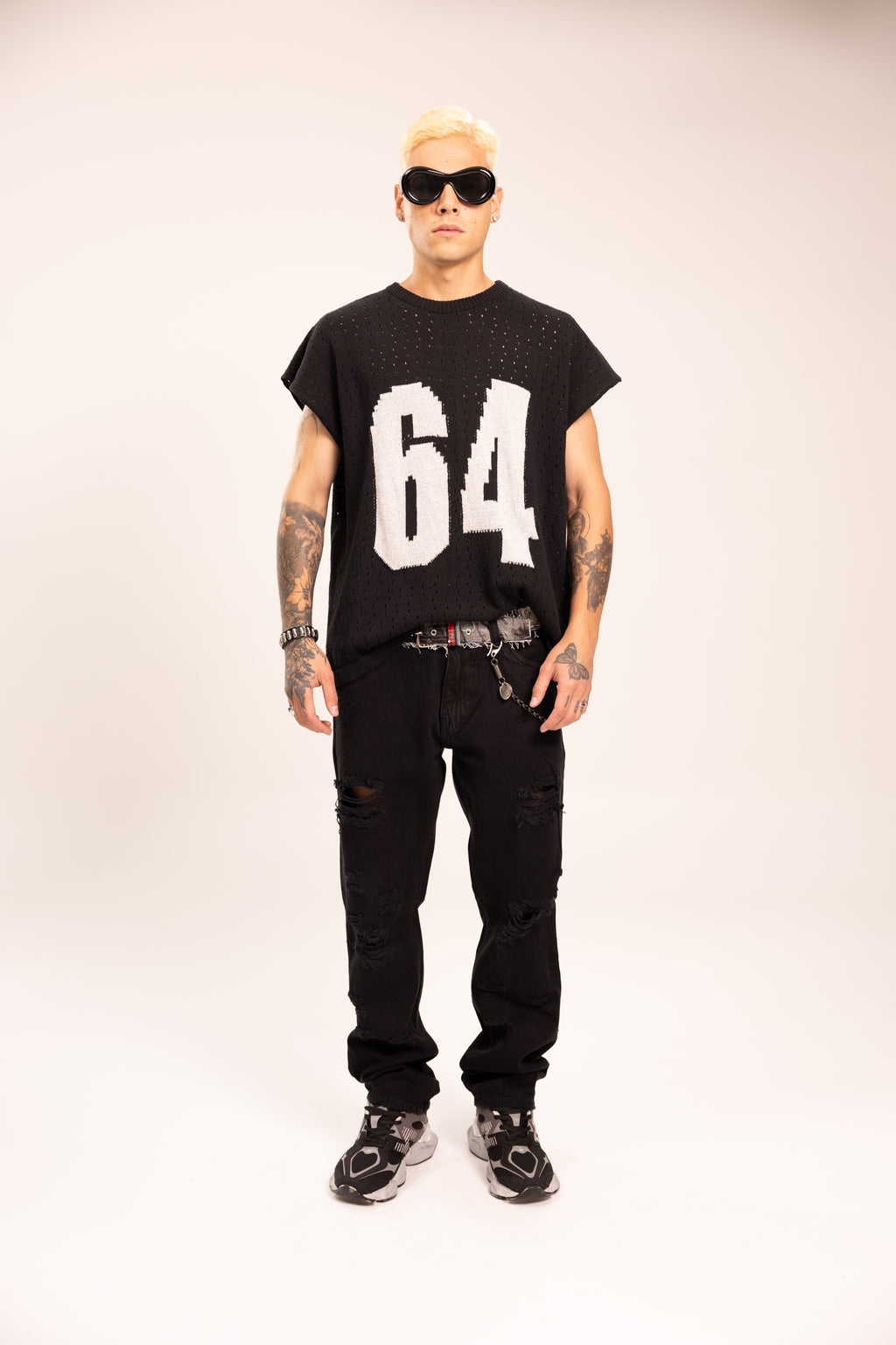 Jean Distressed Ripped para Hombre - Pantalón Baggy con Rotos Grunge Estilo Punk Streetwear