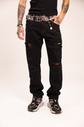 Jean Distressed Ripped para Hombre - Pantalón Baggy con Rotos Grunge Estilo Punk Streetwear
