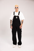 Overol Denim Cargo Negro Baggy para Hombre - Enterizo de Mezclilla Utilitario Darkwear Estilo Streetwear