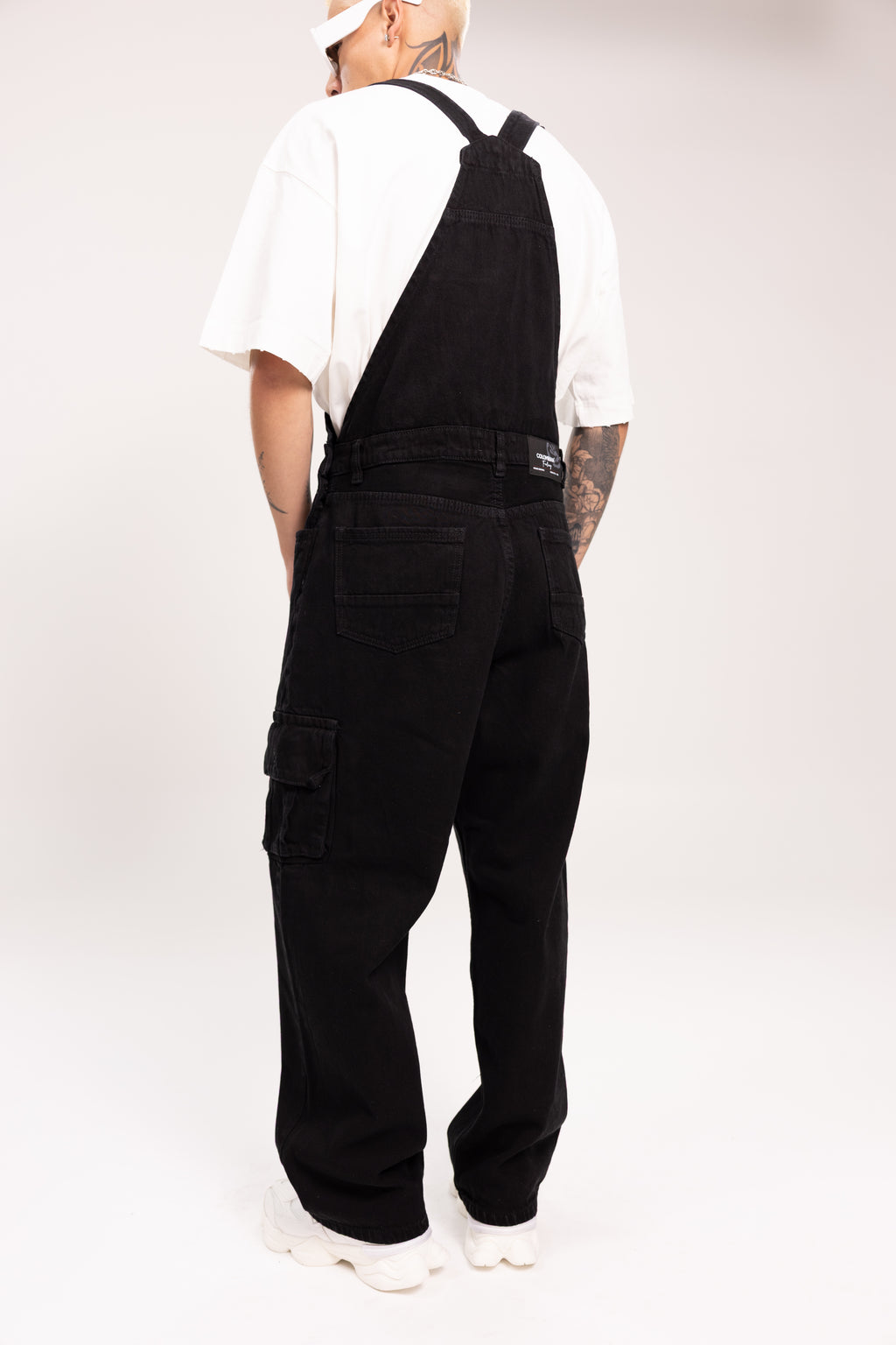 Overol Denim Cargo Negro Baggy para Hombre - Enterizo de Mezclilla Utilitario Darkwear Estilo Streetwear