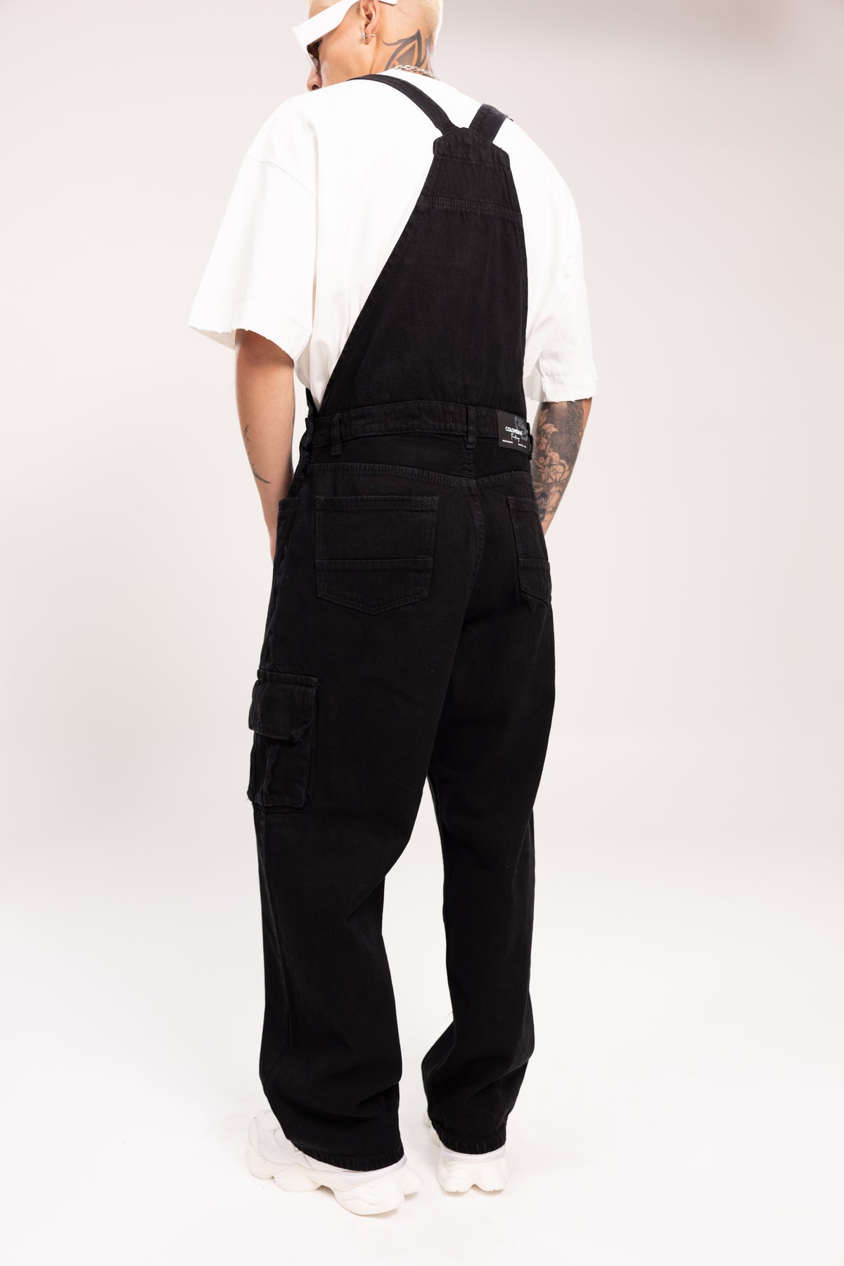 Overol Denim Cargo Negro Baggy para Hombre - Enterizo de Mezclilla Utilitario Darkwear Estilo Streetwear