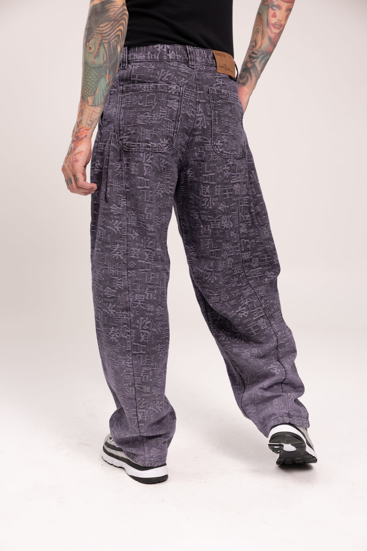 Pantalón Baggy Jacquard Shangai para Hombre - con Caligrafía Oriental Estilo Streetwear