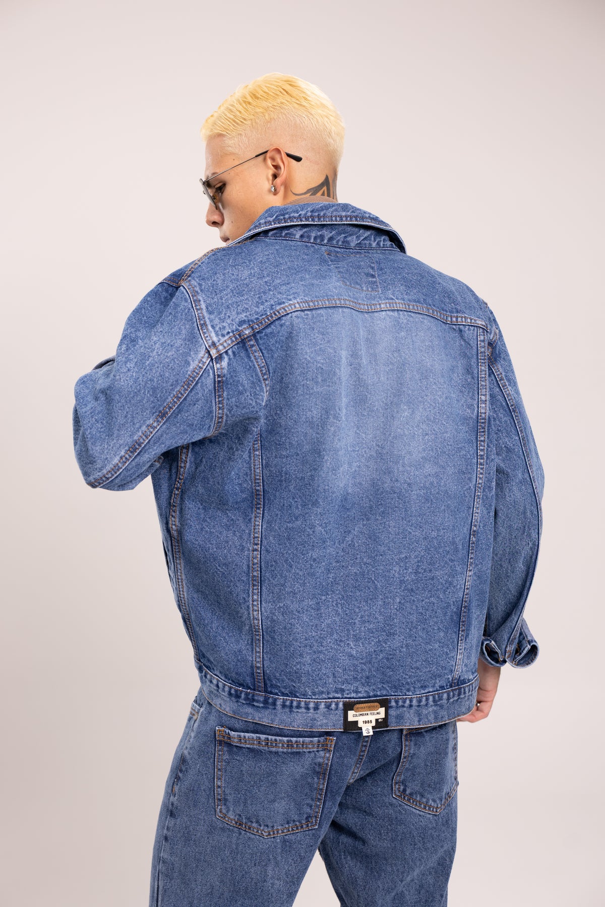 Chaqueta Denim para Hombre - Cazadora de Mezclilla Oversize Lavado Clásico Trucker Jacket
