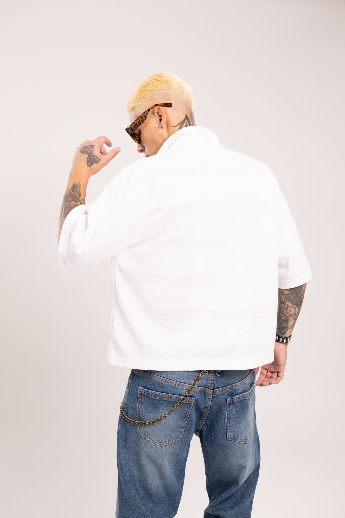 Camiseta Polo Boxy Fit con Media Cremallera para Hombre - Camisa Polo Oversize Texturizada Half-Zip Manga Corta Estilo Streetwear Minimal