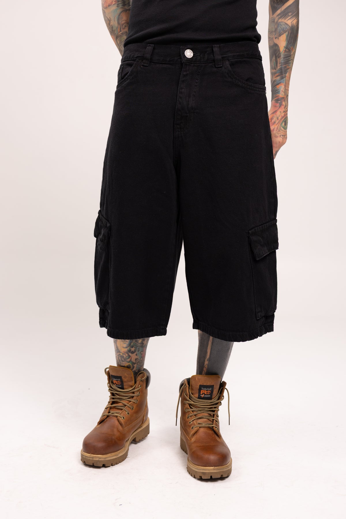 Jorts Cargo Baggy para Hombre - Bermudas de Mezclilla Lavado Ácido Estilo Skate Y2K