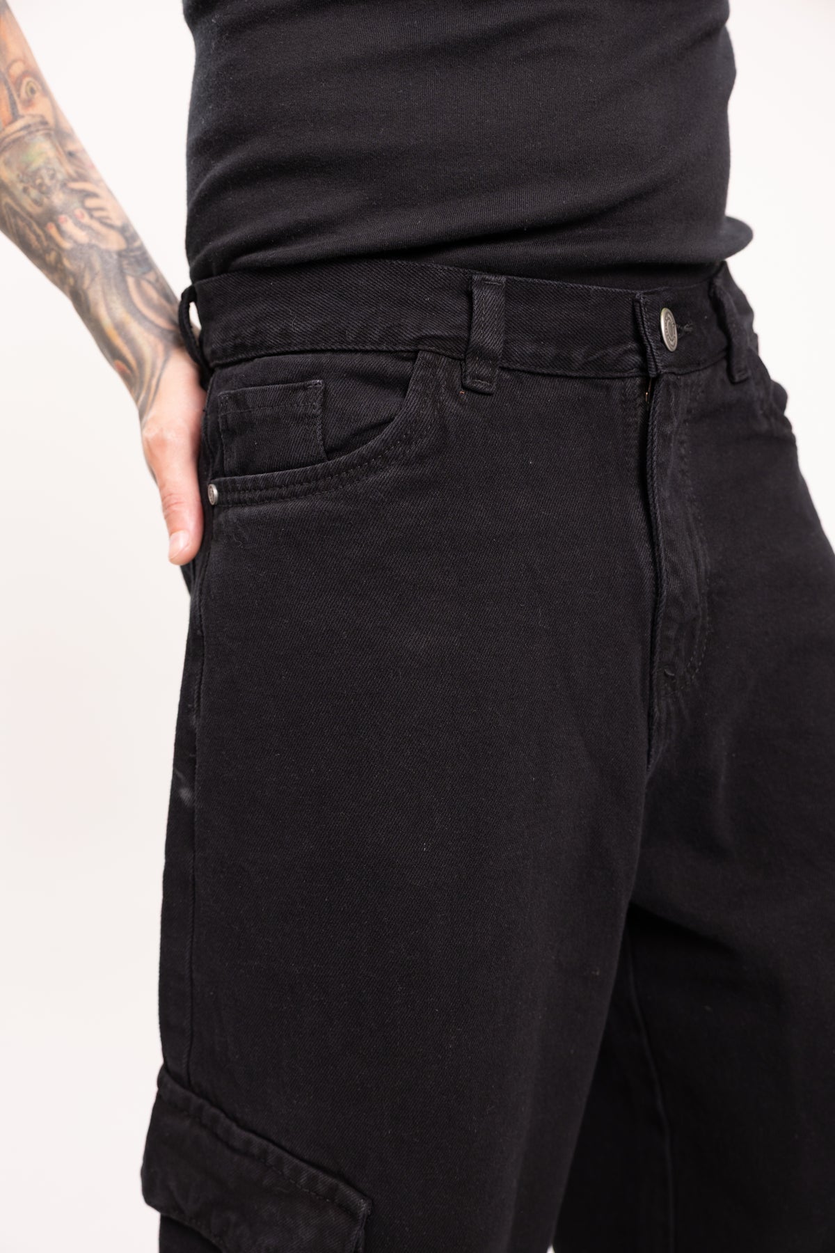 Jorts Cargo Baggy para Hombre - Bermudas de Mezclilla Lavado Ácido Estilo Skate Y2K