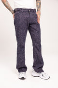 Pantalón Flared Jacquard para Hombre - Jean Azul Bota Campana Estilo Retro Y2K de Autor
