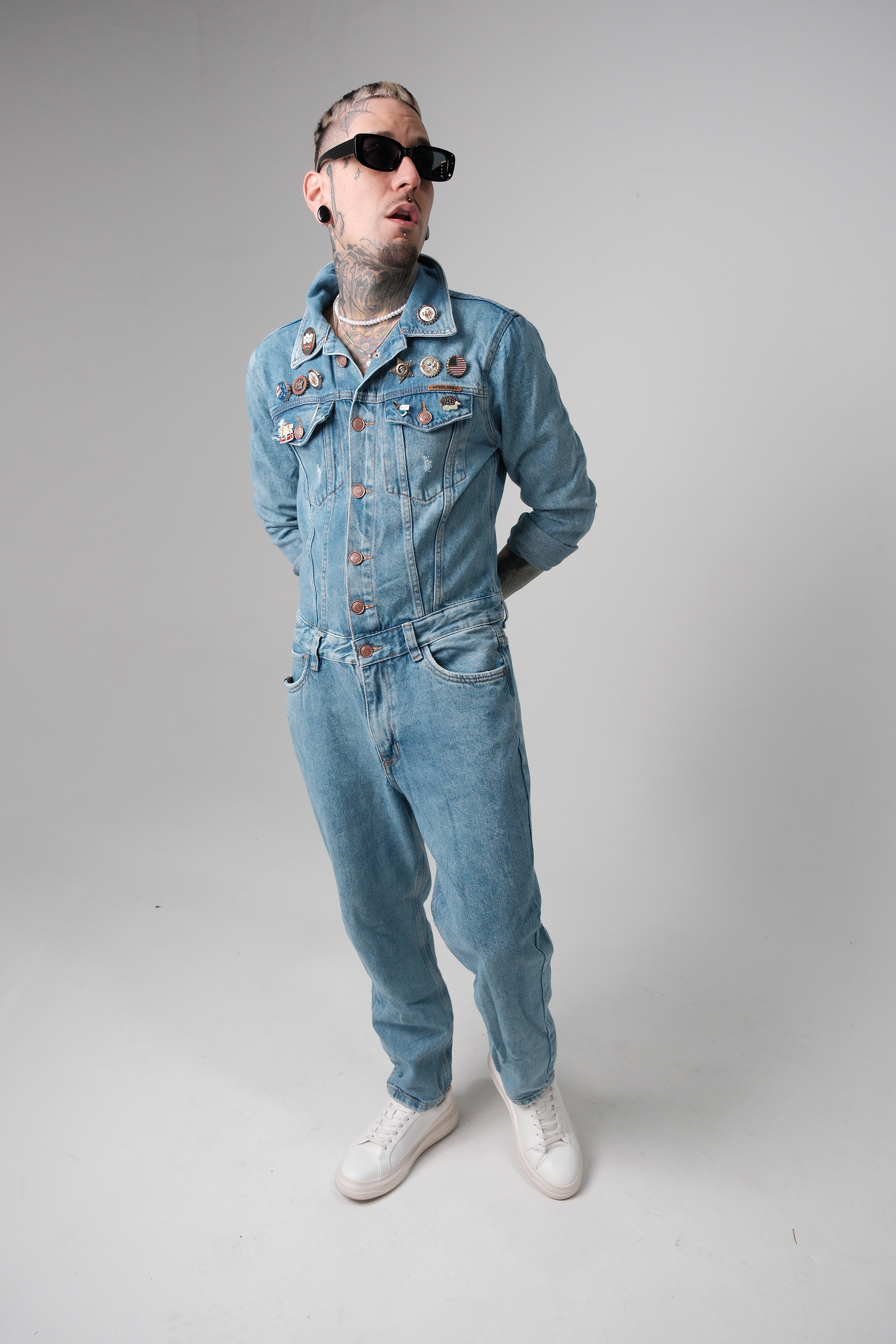 Overol para Hombre - Enterizo Denim Gris Estilo Urbano (JumpSuite)