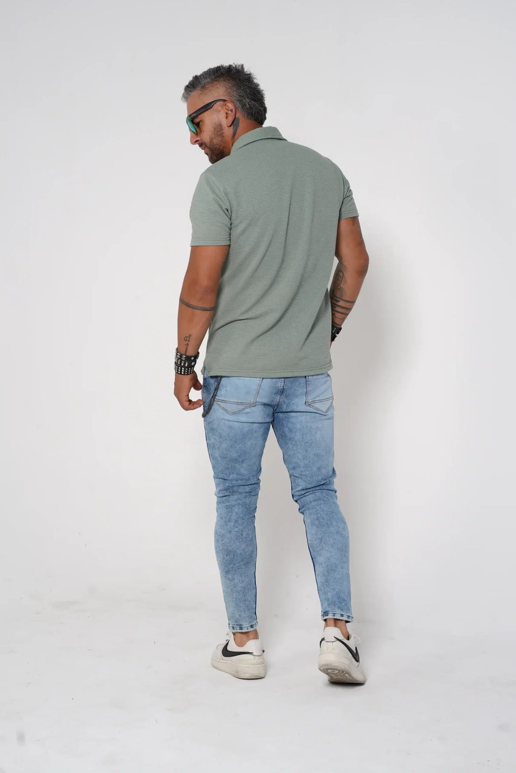 Jeans Skinny Fit Azul dirty con Lavado Medio