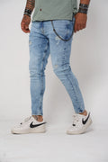 Jeans Skinny Fit Azul dirty con Lavado Medio