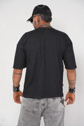 Camiseta Oversize Texturizada negra - Estilo Minimalista Urbano