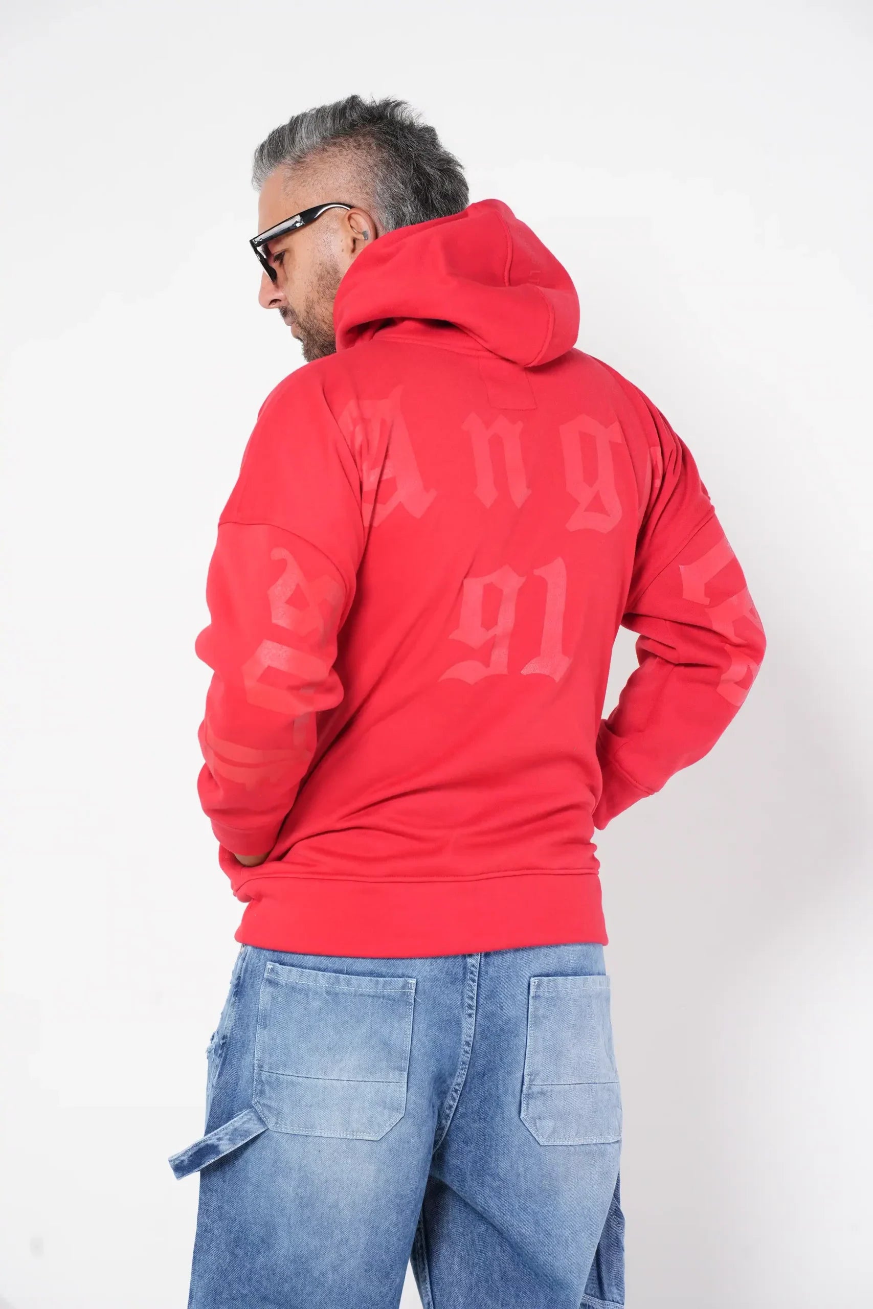 Buzo Hoodie rojo con Capucha y Estampado "Colombian Feeling"