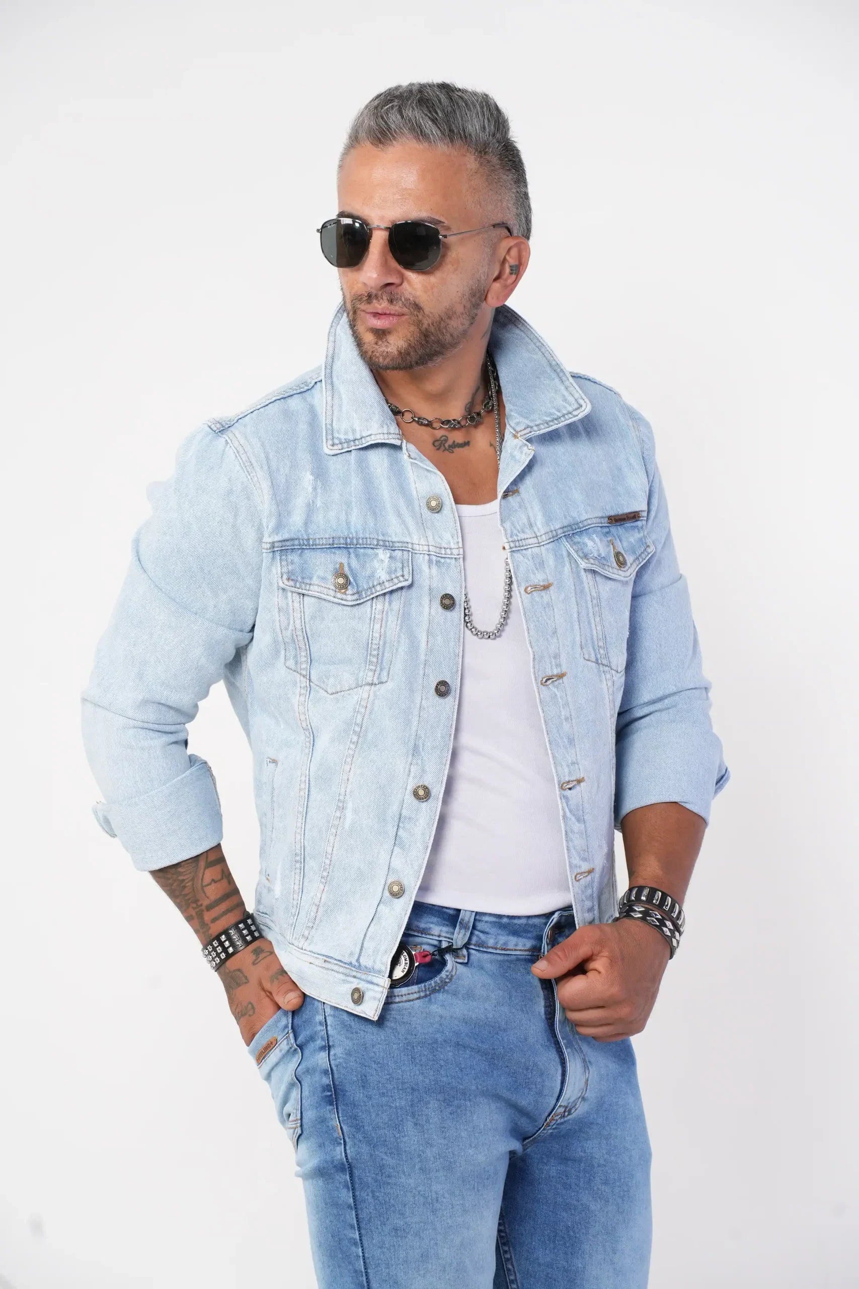 Chaqueta Denim Clásica Azul Claro - Estilo Streetwear