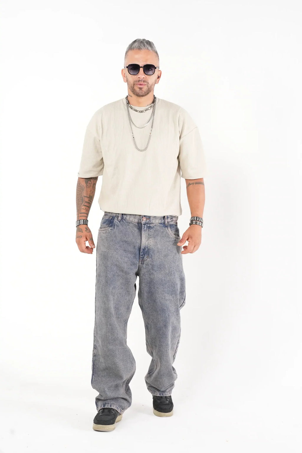 Jean Baggy Unisex Lavado Vintage Marrón