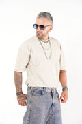 Camiseta Oversize Texturizada Beige - Estilo Minimalista Urbano