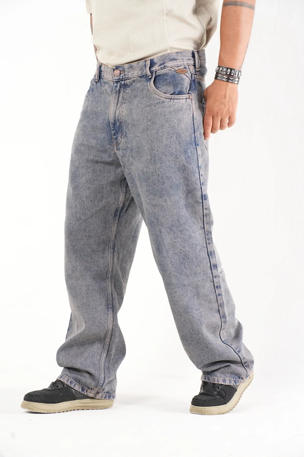 Jean Baggy Unisex Lavado Vintage Marrón