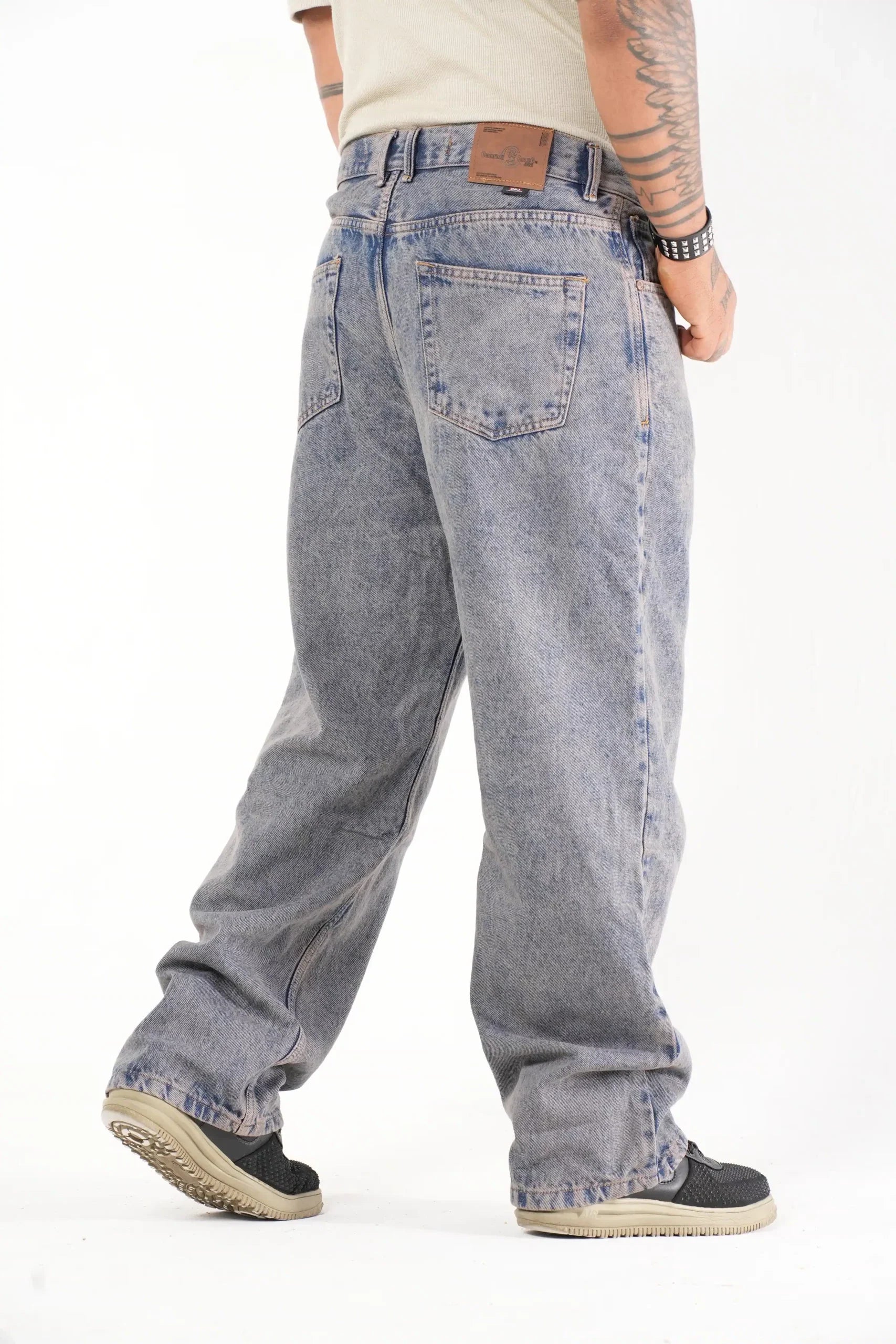 Jean Baggy Unisex Lavado Vintage Marrón