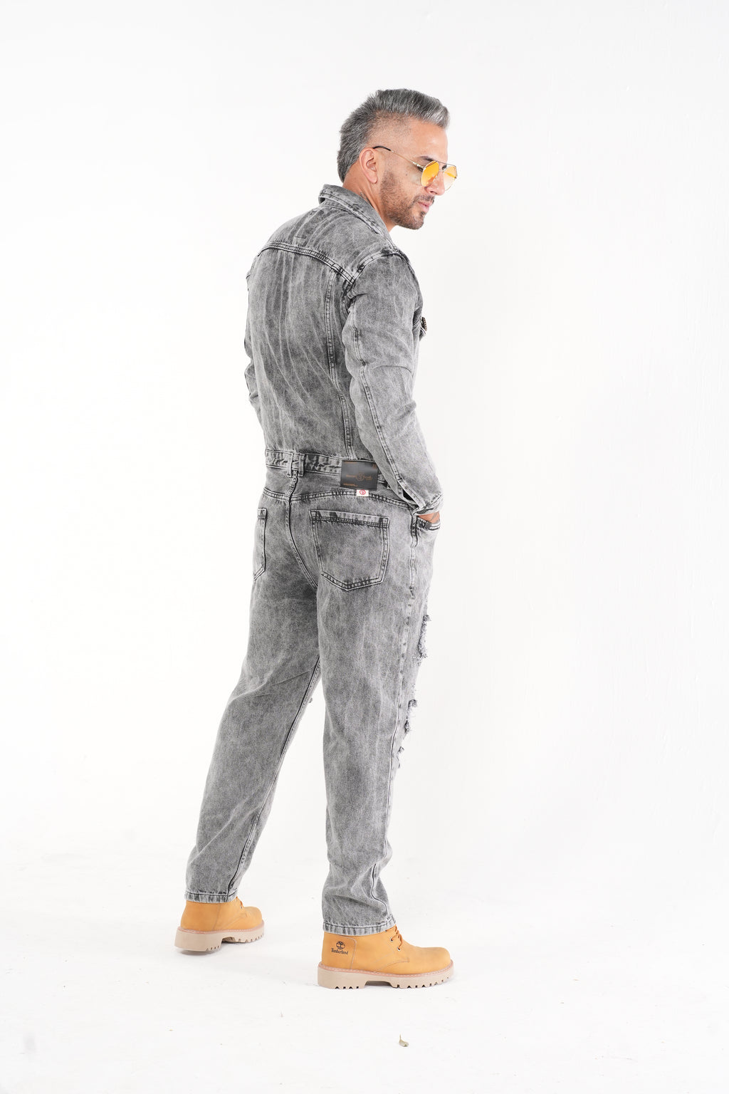 Overol para Hombre - Enterizo Denim Gris Estilo Urbano (JumpSuite)