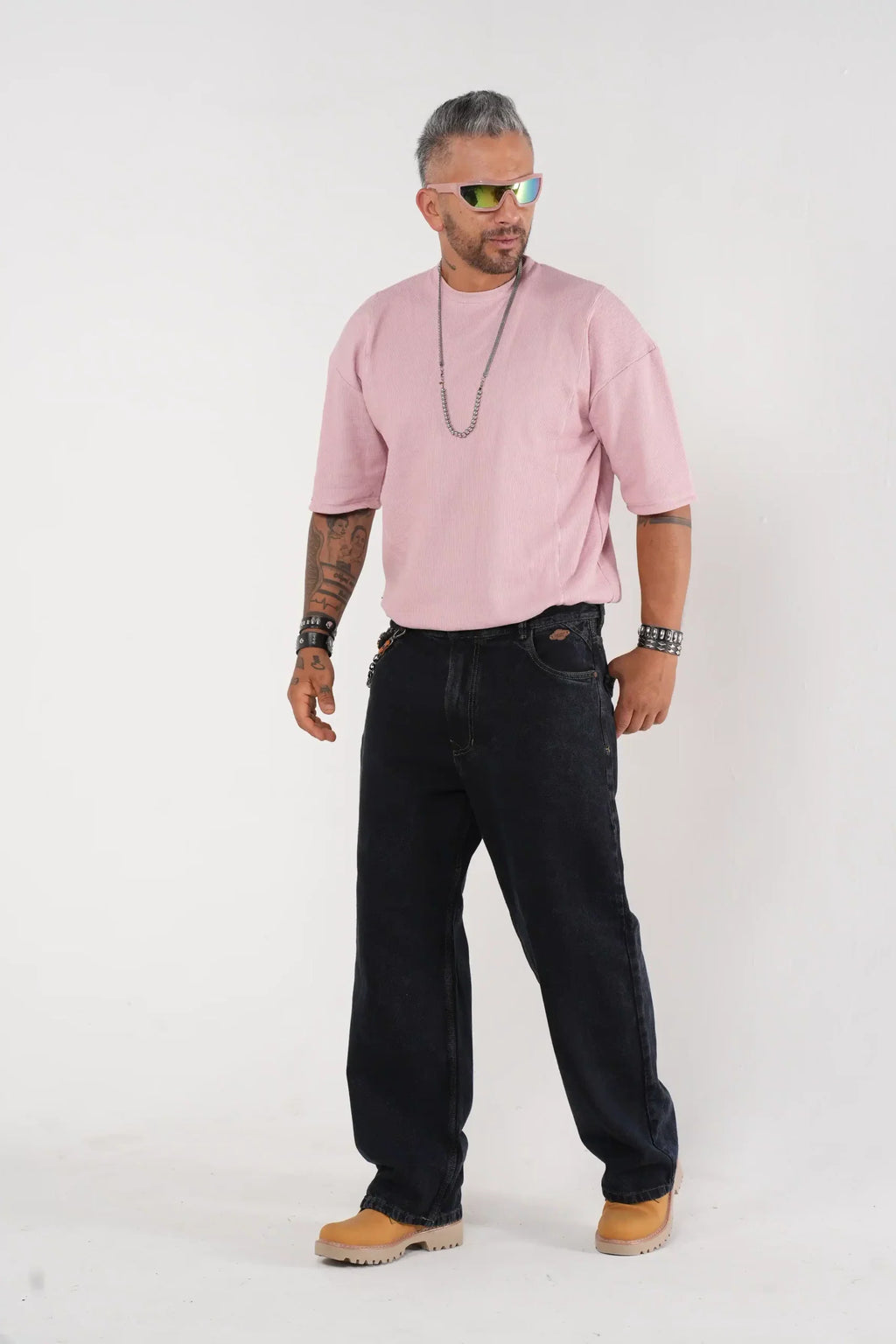 Camiseta Oversize Texturizada rosada - Estilo Minimalista Urbano