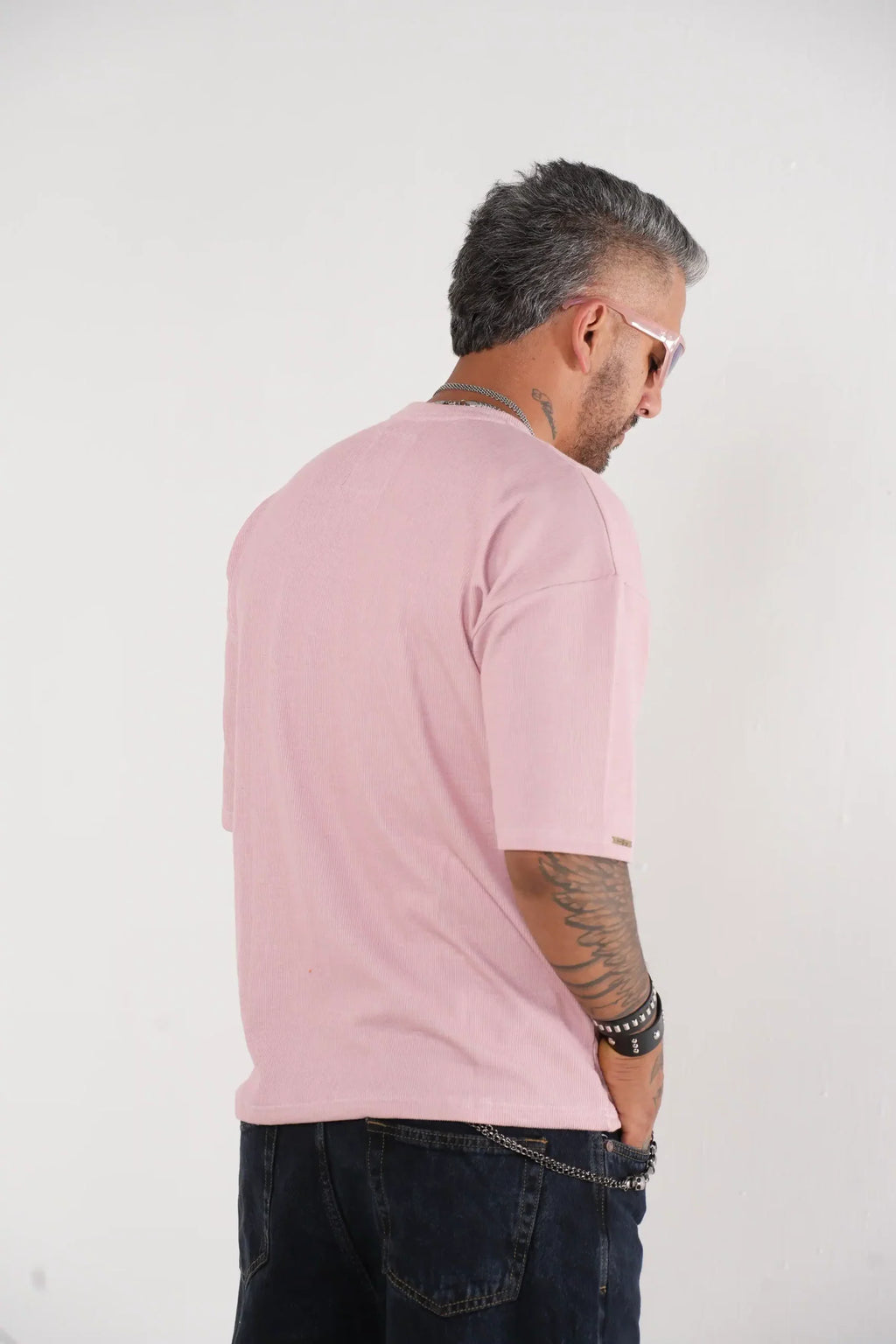 Camiseta Oversize Texturizada rosada - Estilo Minimalista Urbano