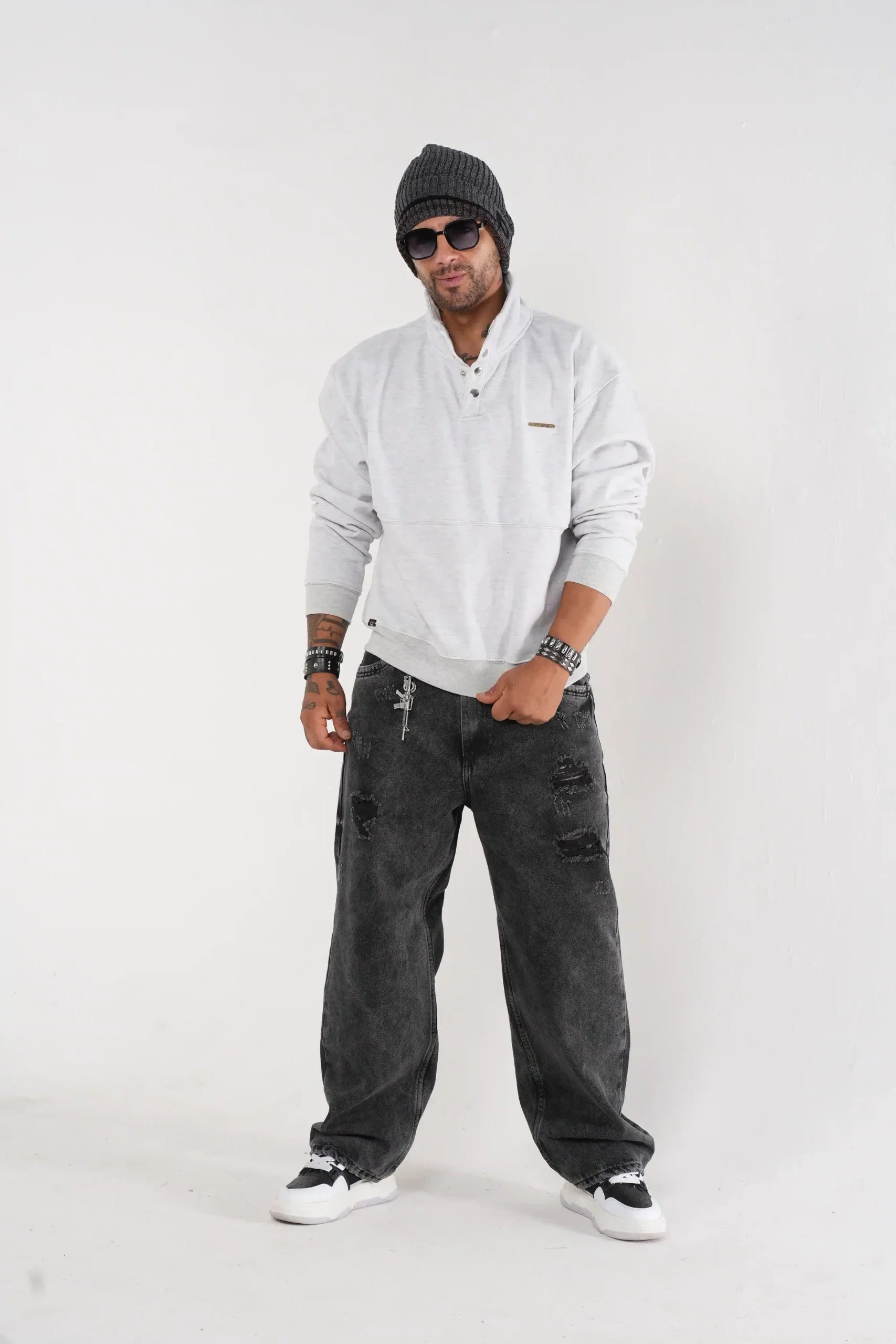 Buzo blanco cuello alto Ref 117