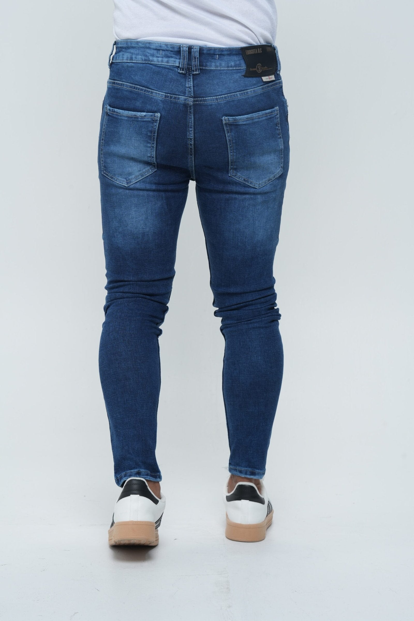 Jeans Hombre Slim Fit Tono Stone - Rotos (Ripped)