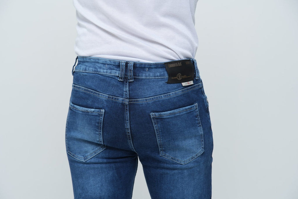 Jeans Hombre Slim Fit Tono Stone - Rotos (Ripped)
