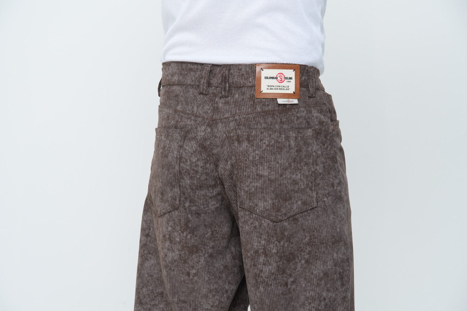 Pantalón Pana Baggy Café Vintage  - Corduroy Ancho Texturizado