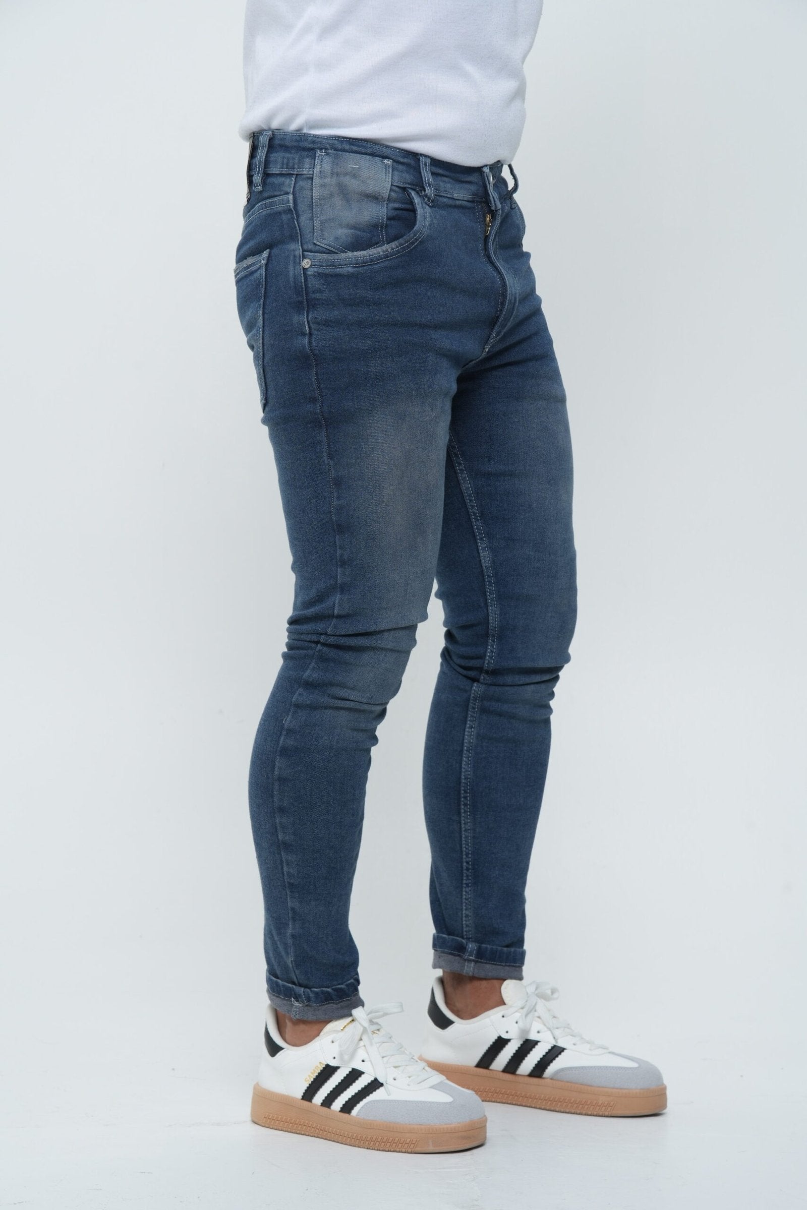 Jeans Hombre Skinny Stone Oscuro Dirty