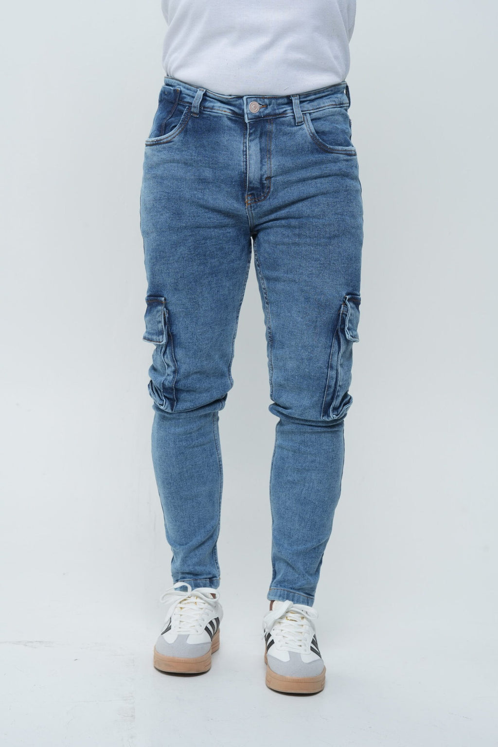 Jeans Cargo Hombre Slim Fit -  (Stone medio) con Bolsillos