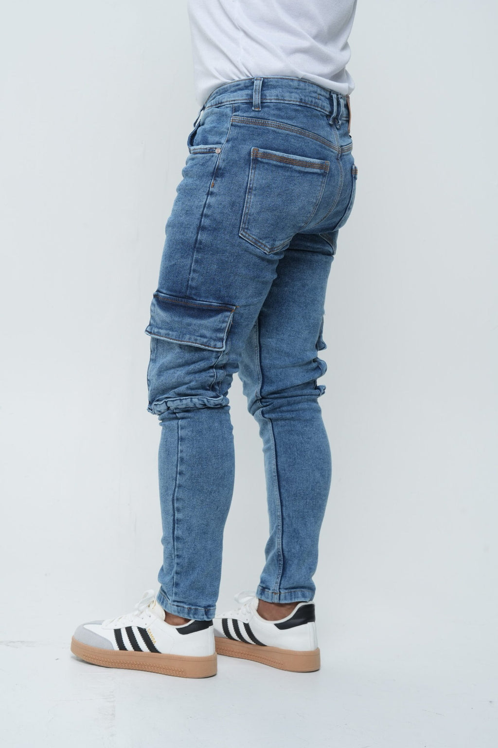 Jeans Cargo Hombre Slim Fit -  (Stone medio) con Bolsillos