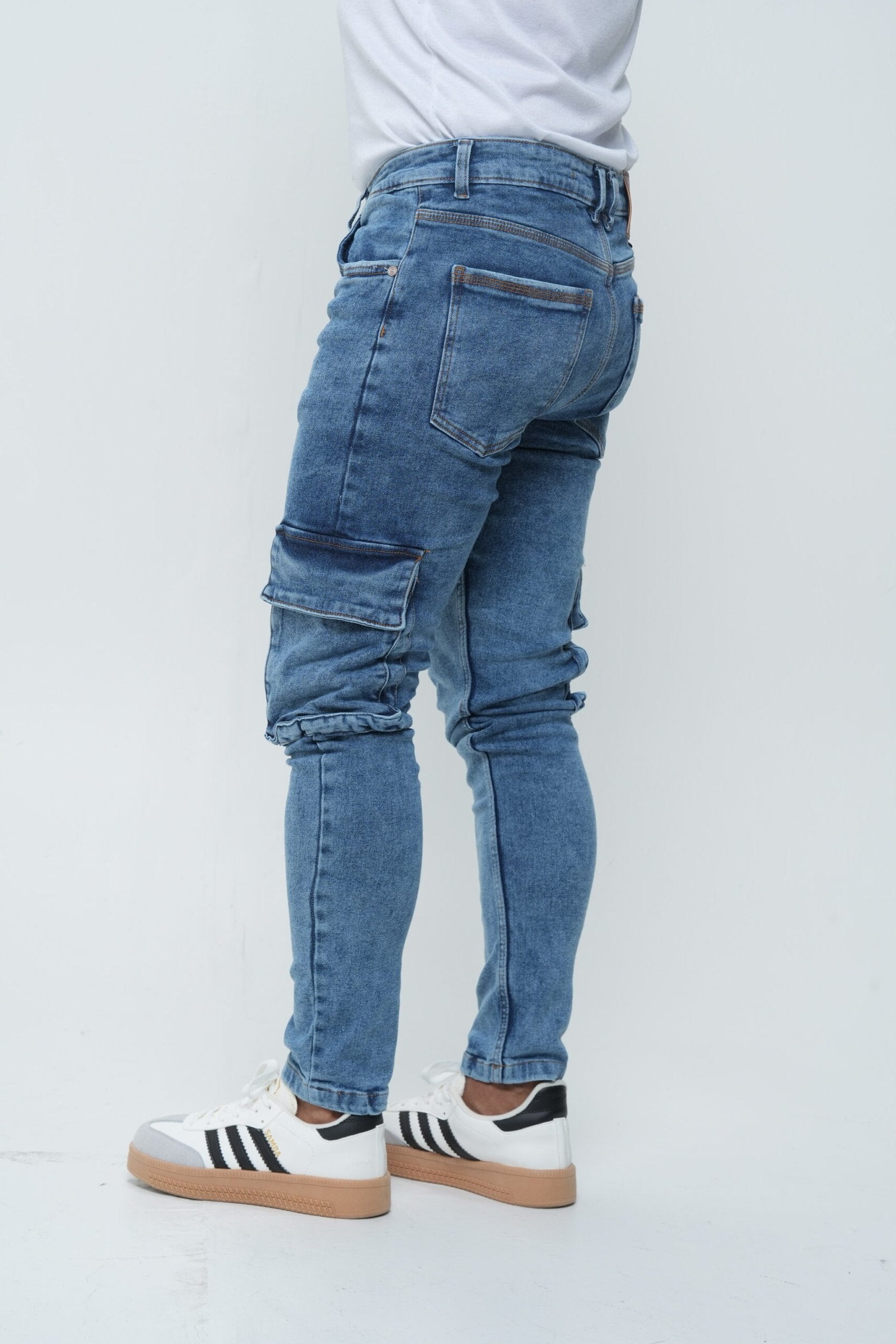 Jeans Cargo Hombre Slim Fit -  (Stone medio) con Bolsillos
