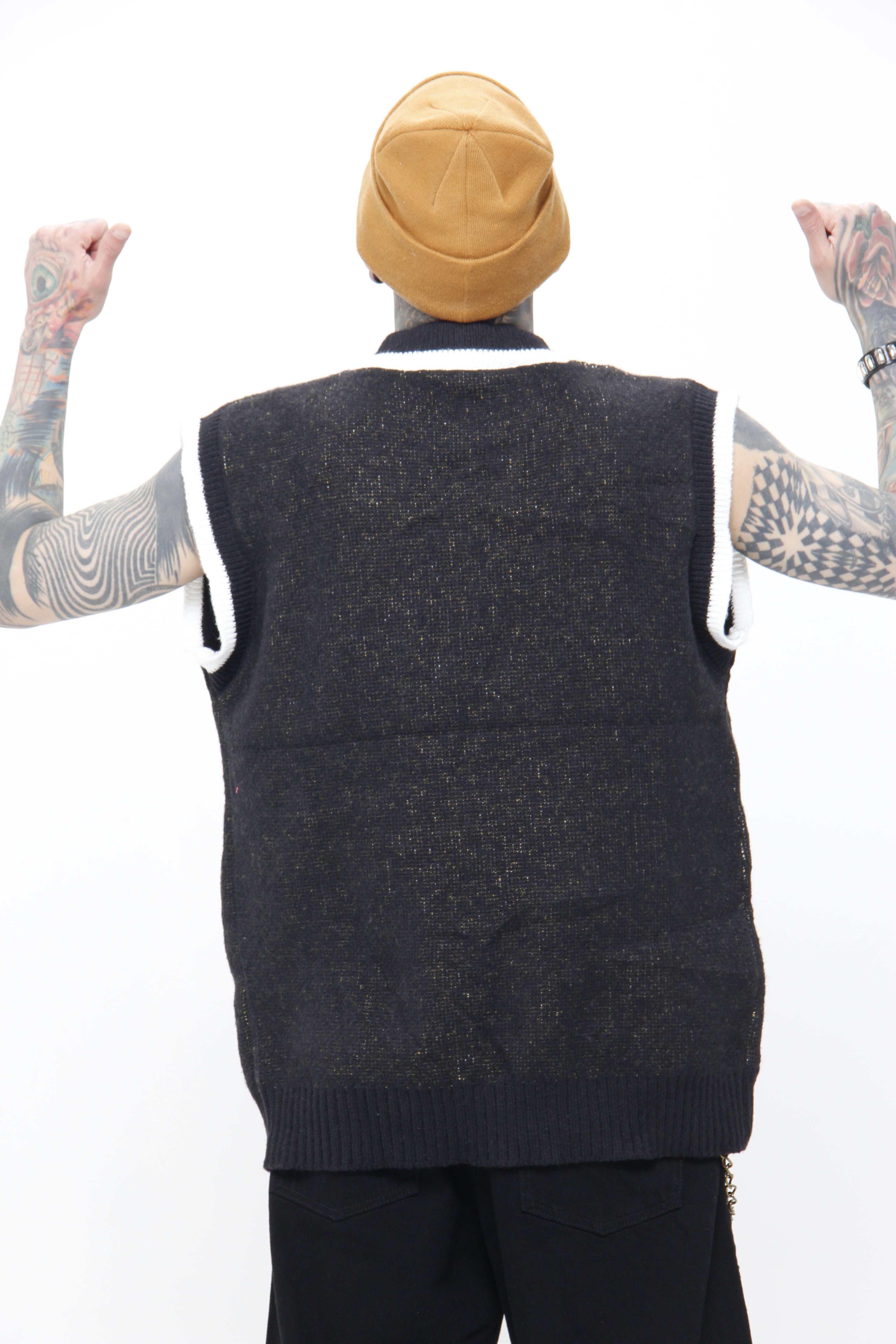 Chaleco de Punto Oversize "Whats Poppin" –  Streetwear Estilo Hip-Hop & Y2K