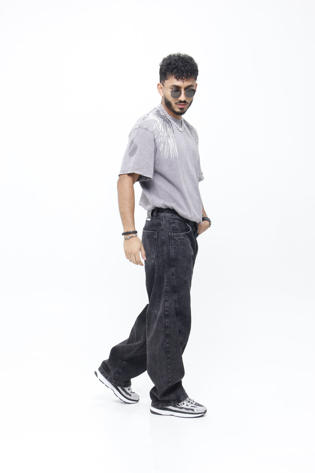 Jeans Super Baggy Negro Lavado