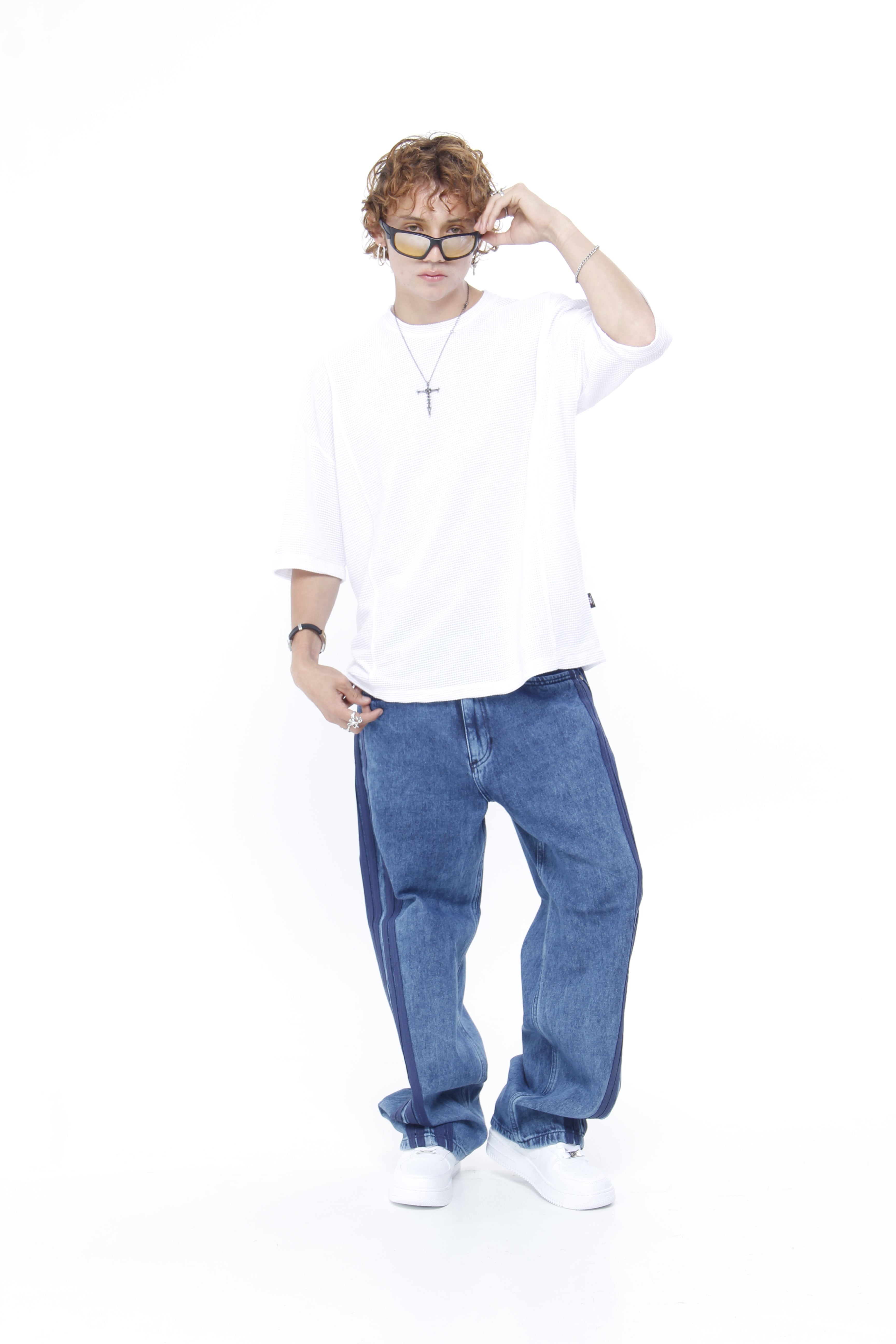 Jean Baggy para Hombre con Franjas Laterales