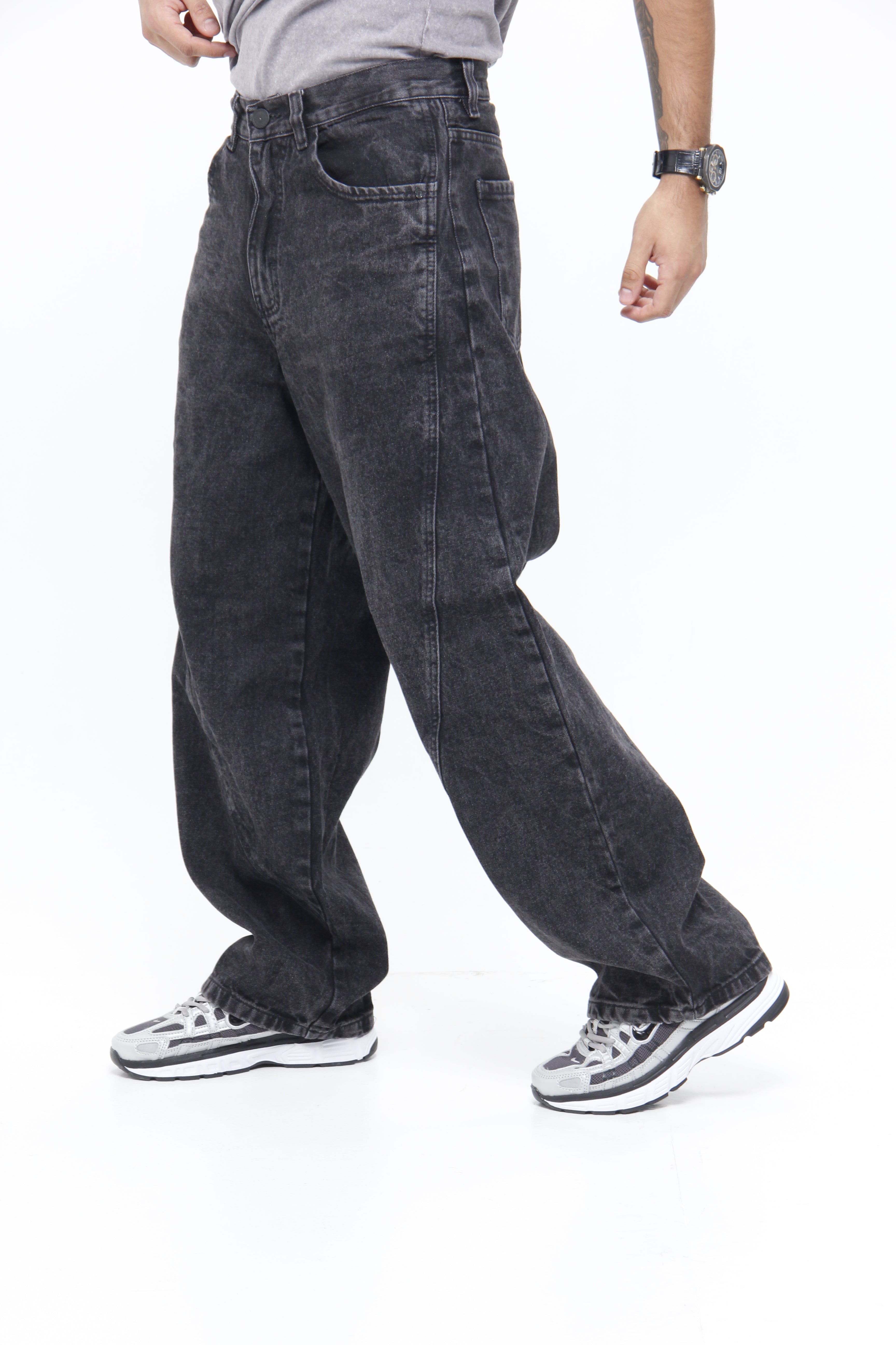 Jeans Super Baggy Negro Lavado